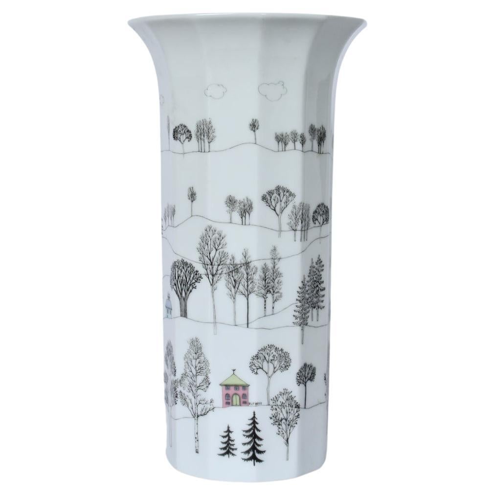 Early Tapio Wirkkala "Winter Journey" Tall White Porcelain Vase 
