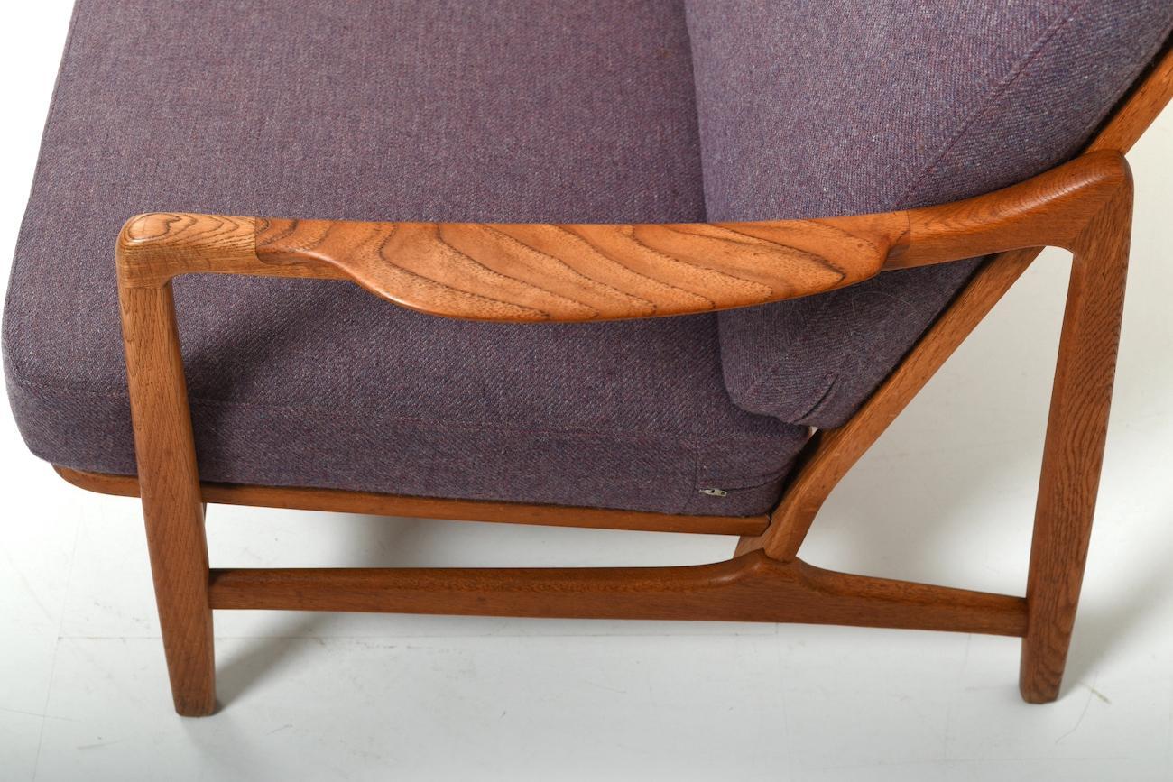 Early Teak and Oak 2-Seater Sofa by Tove & Edward Kindt-Larsen For Sale 2