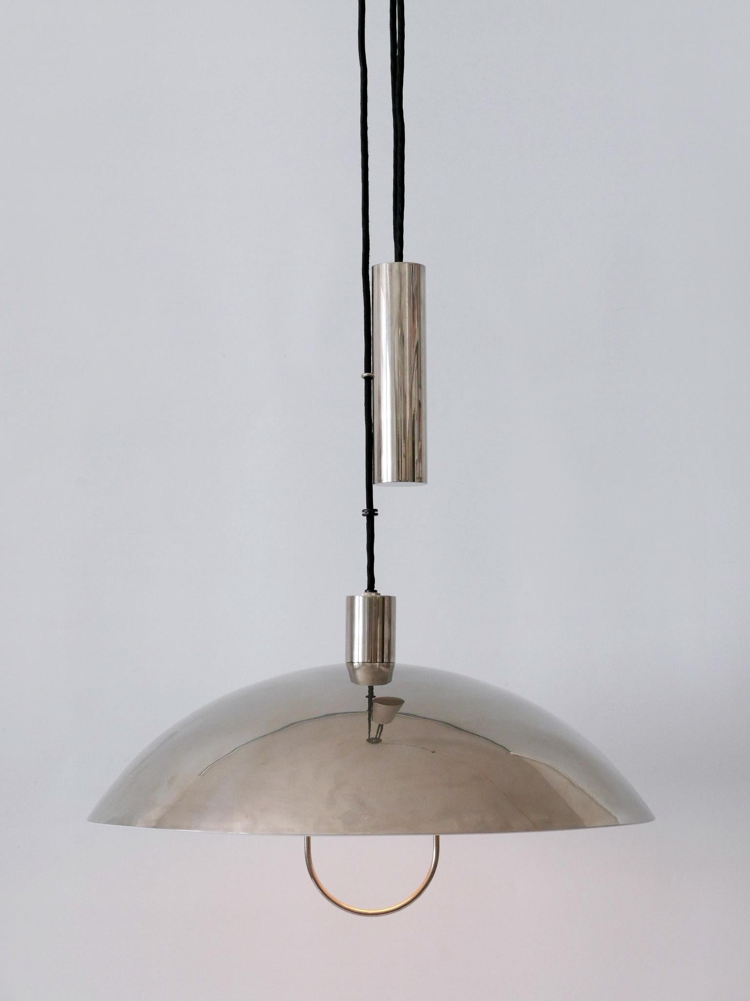 Plated Early Tecnolumen Pendant Lamp 'Bauhaus HMB 25/500' by Marianne Brandt 1980s For Sale