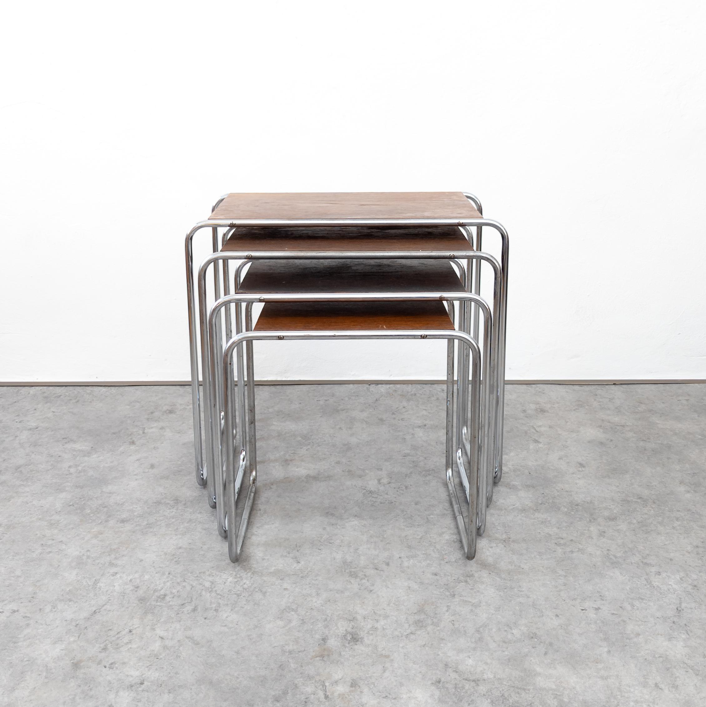 Early Thonet B 9 Nesting Tables by Marcel Breuer For Sale 3