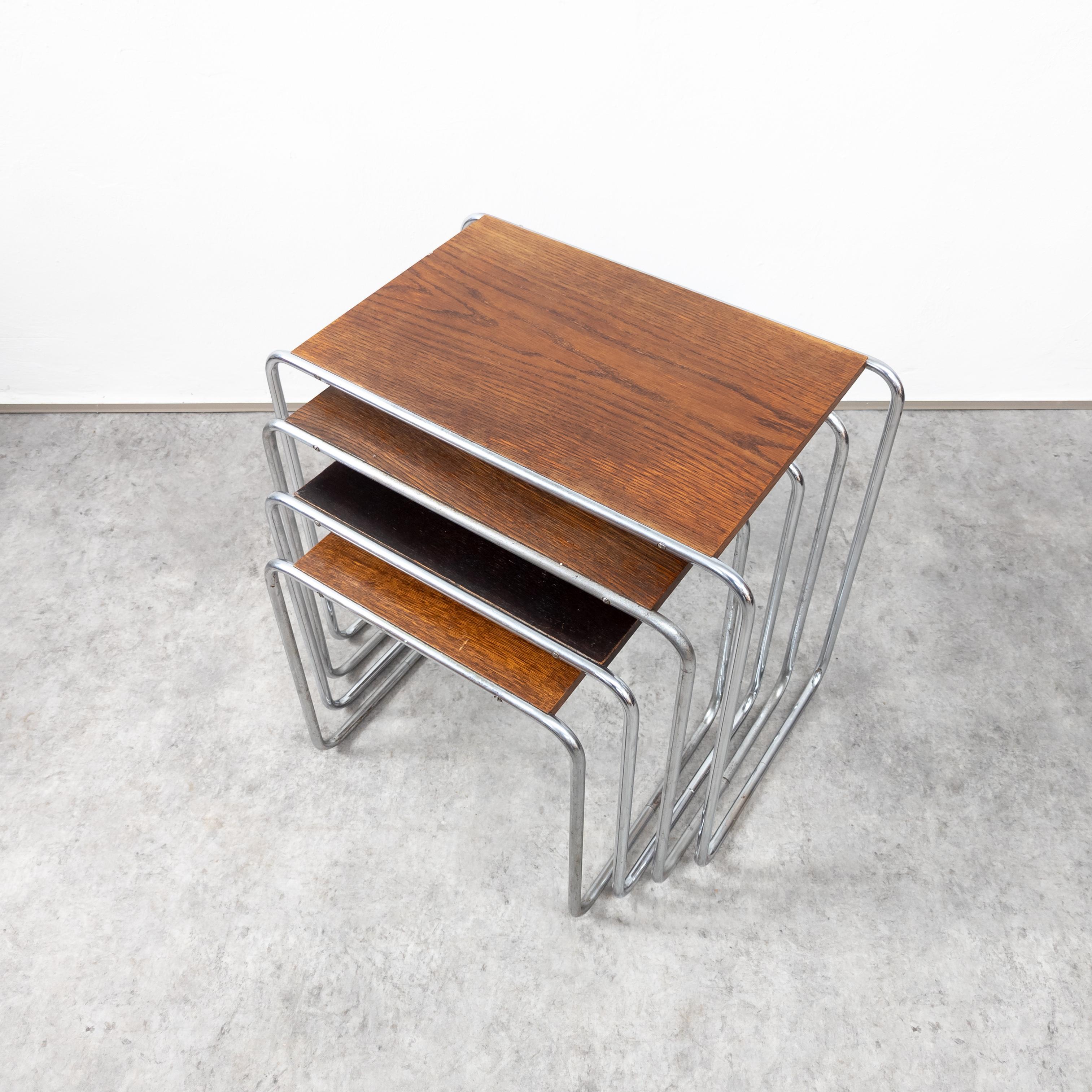 Bauhaus Tables gigognes Early Thonet B 9 de Marcel Breuer en vente