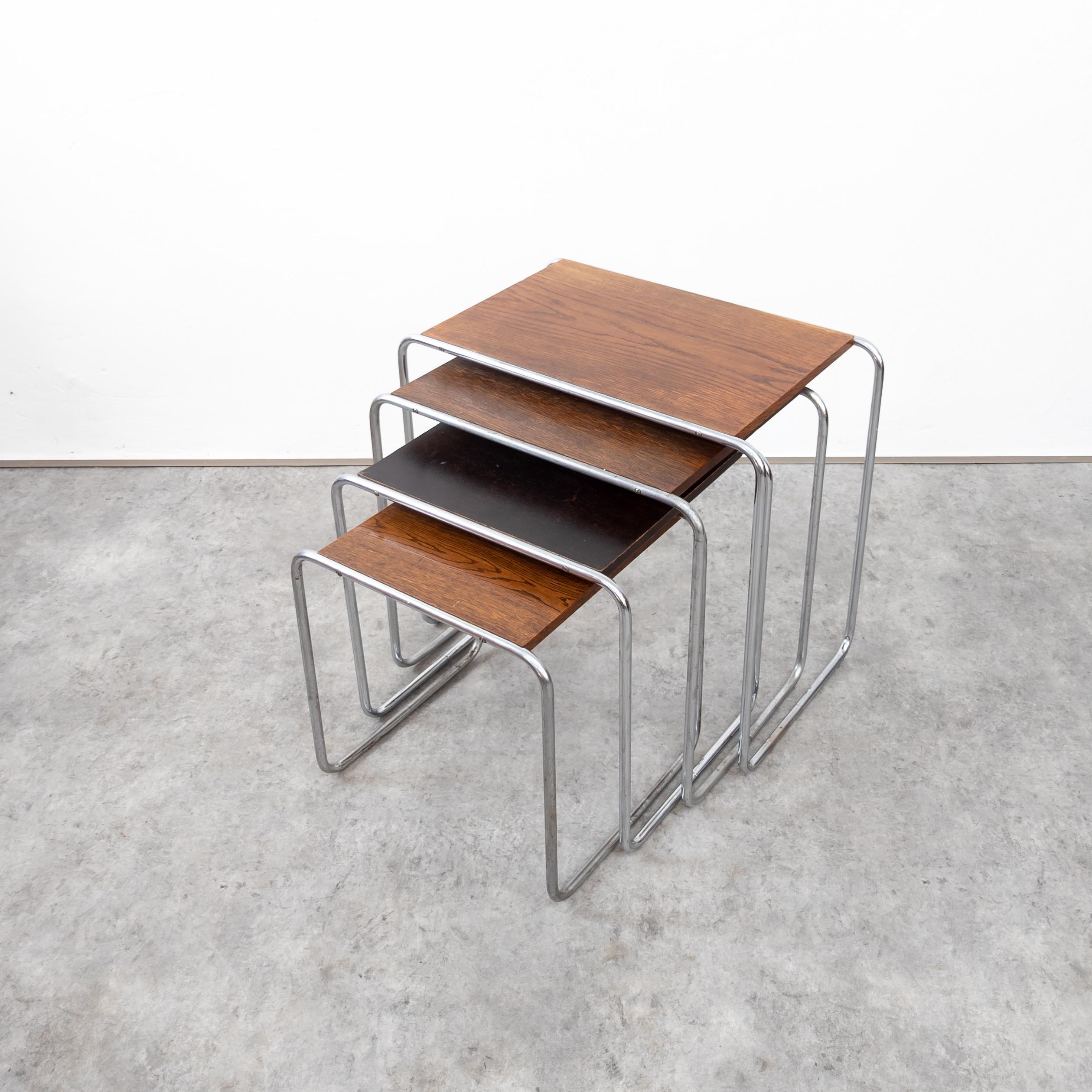 Austrian Early Thonet B 9 Nesting Tables by Marcel Breuer For Sale