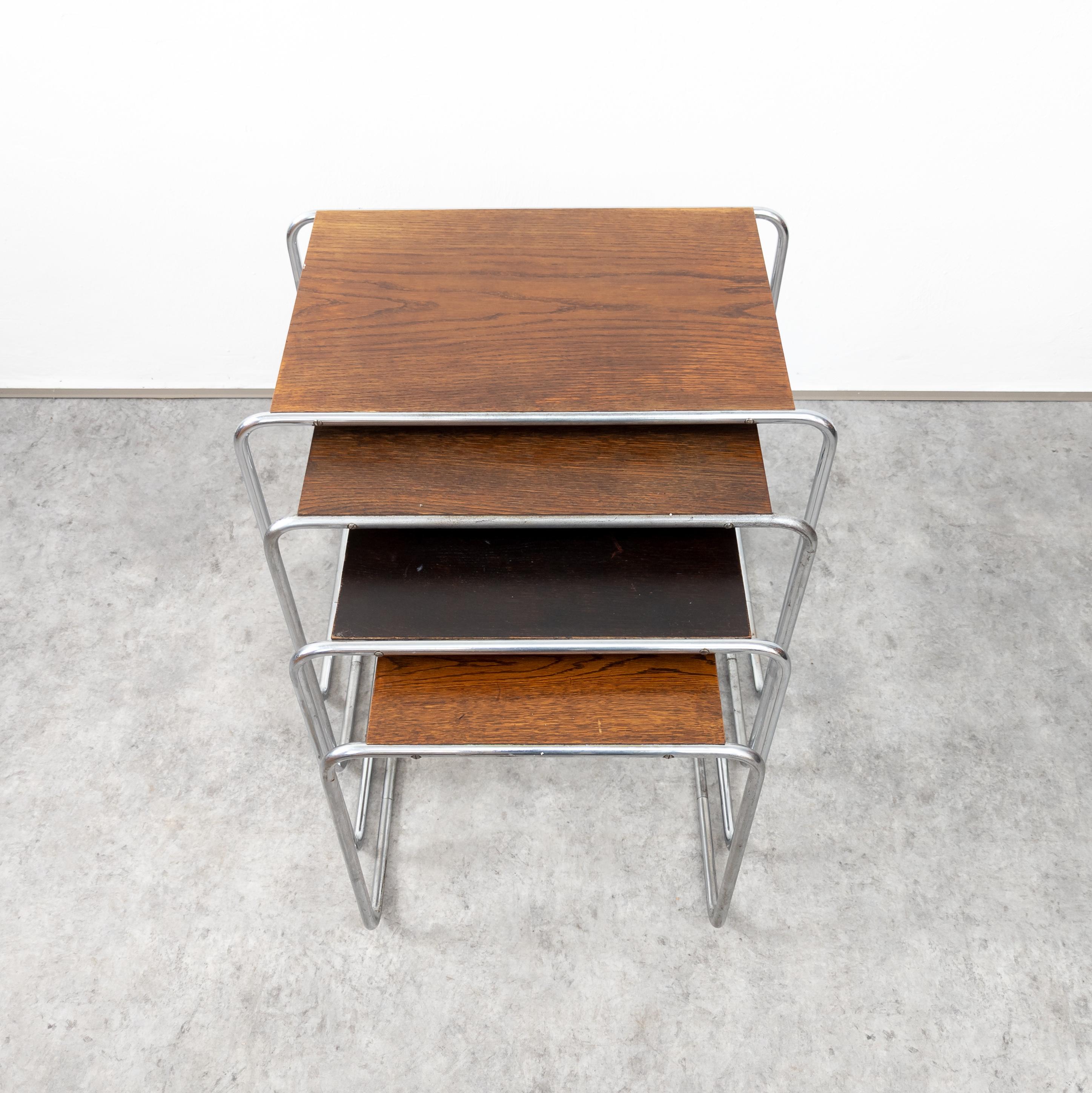 Steel Early Thonet B 9 Nesting Tables by Marcel Breuer For Sale