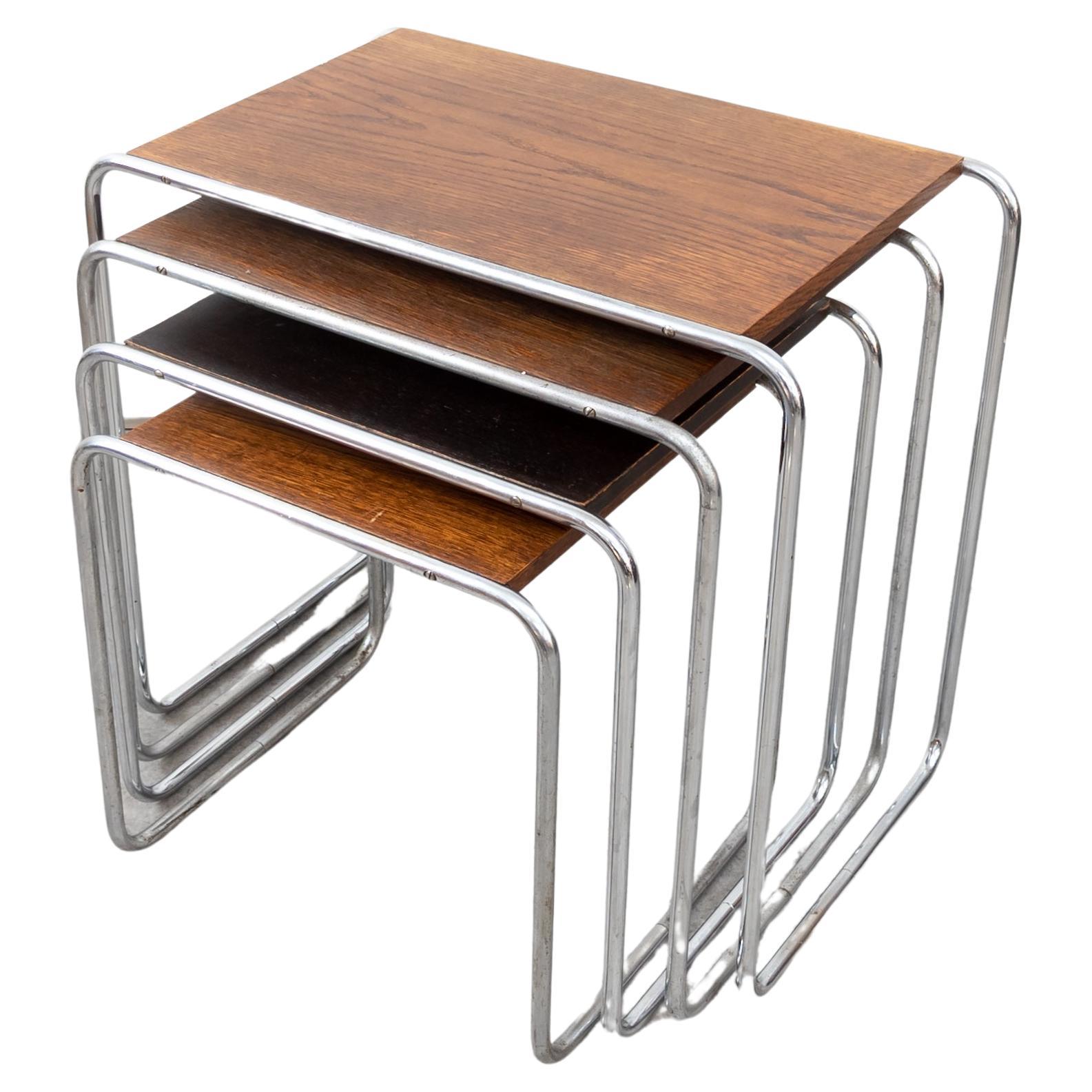 Early Thonet B 9 Nesting Tables by Marcel Breuer