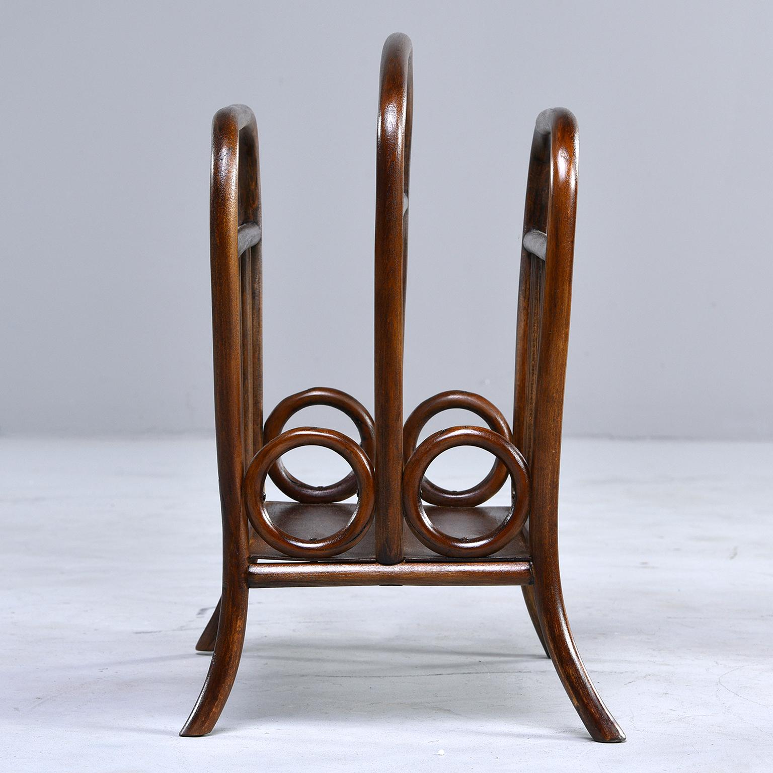 Early Thonet Bentwood Magazine Rack in Manner of Josef Hoffmann In Good Condition In Troy, MI