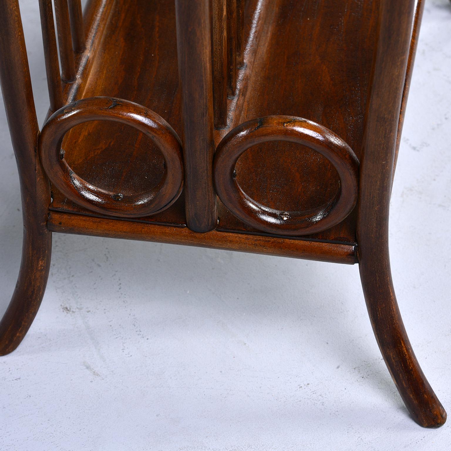 Early Thonet Bentwood Magazine Rack in Manner of Josef Hoffmann 1