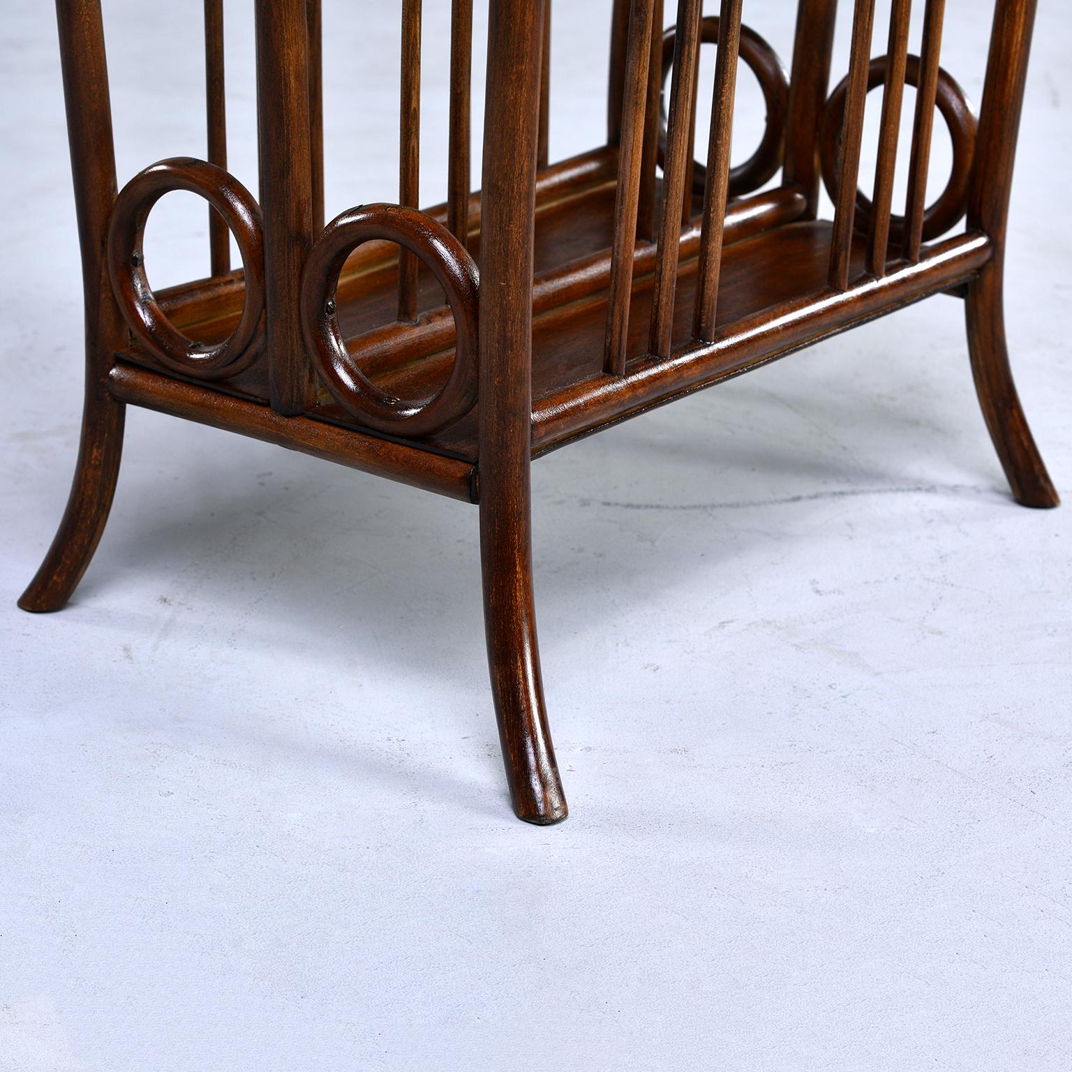 Early Thonet Bentwood Magazine Rack in Manner of Josef Hoffmann 3