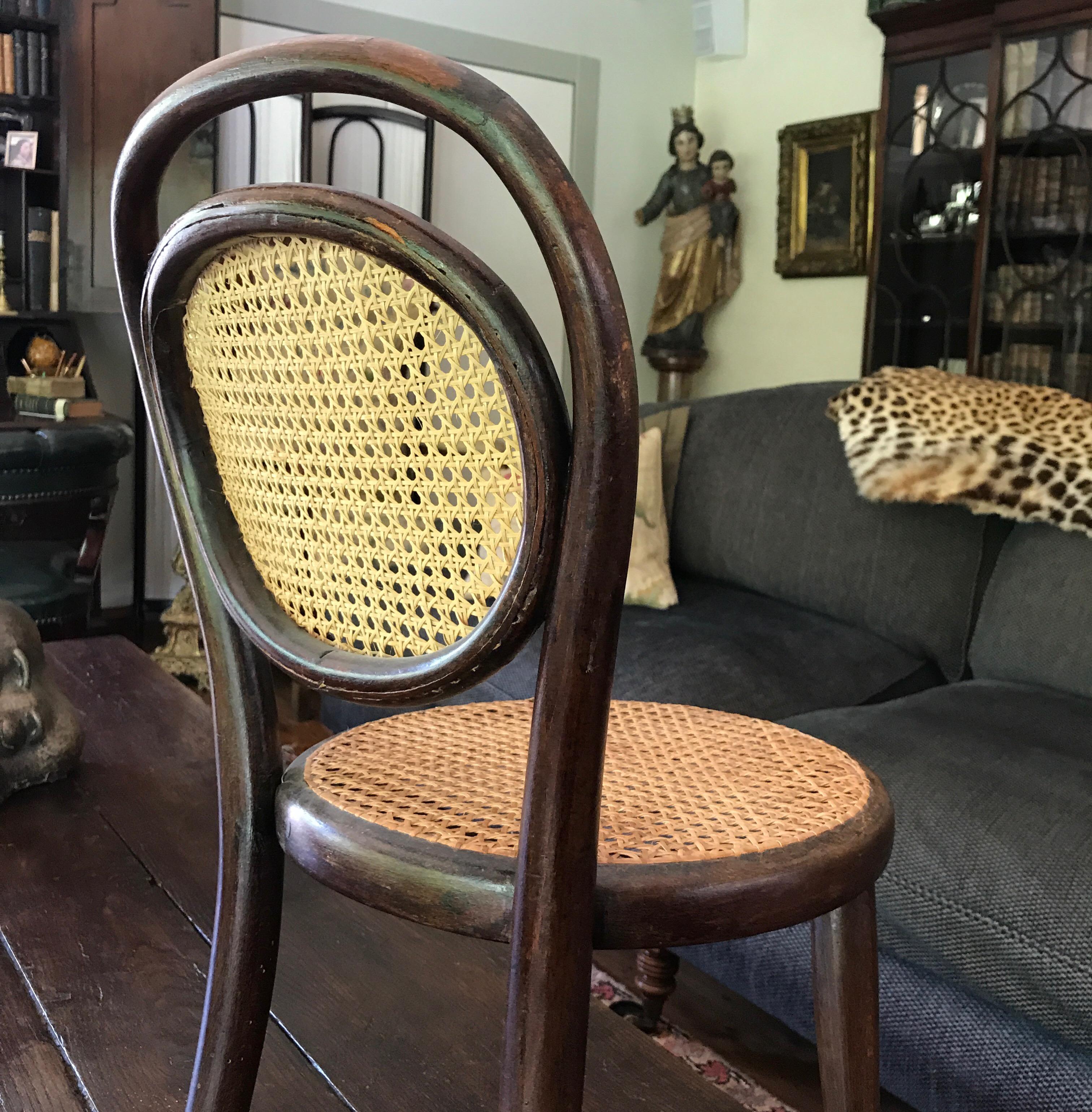 19th Century Early Thonet Child Chair Labeled For Sale