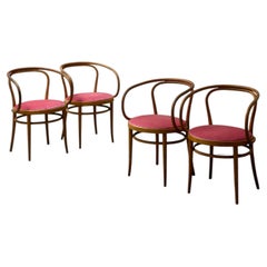 Early Thonet No. 209 Armchair, Reupholstered in Dedar Velvet Fabric