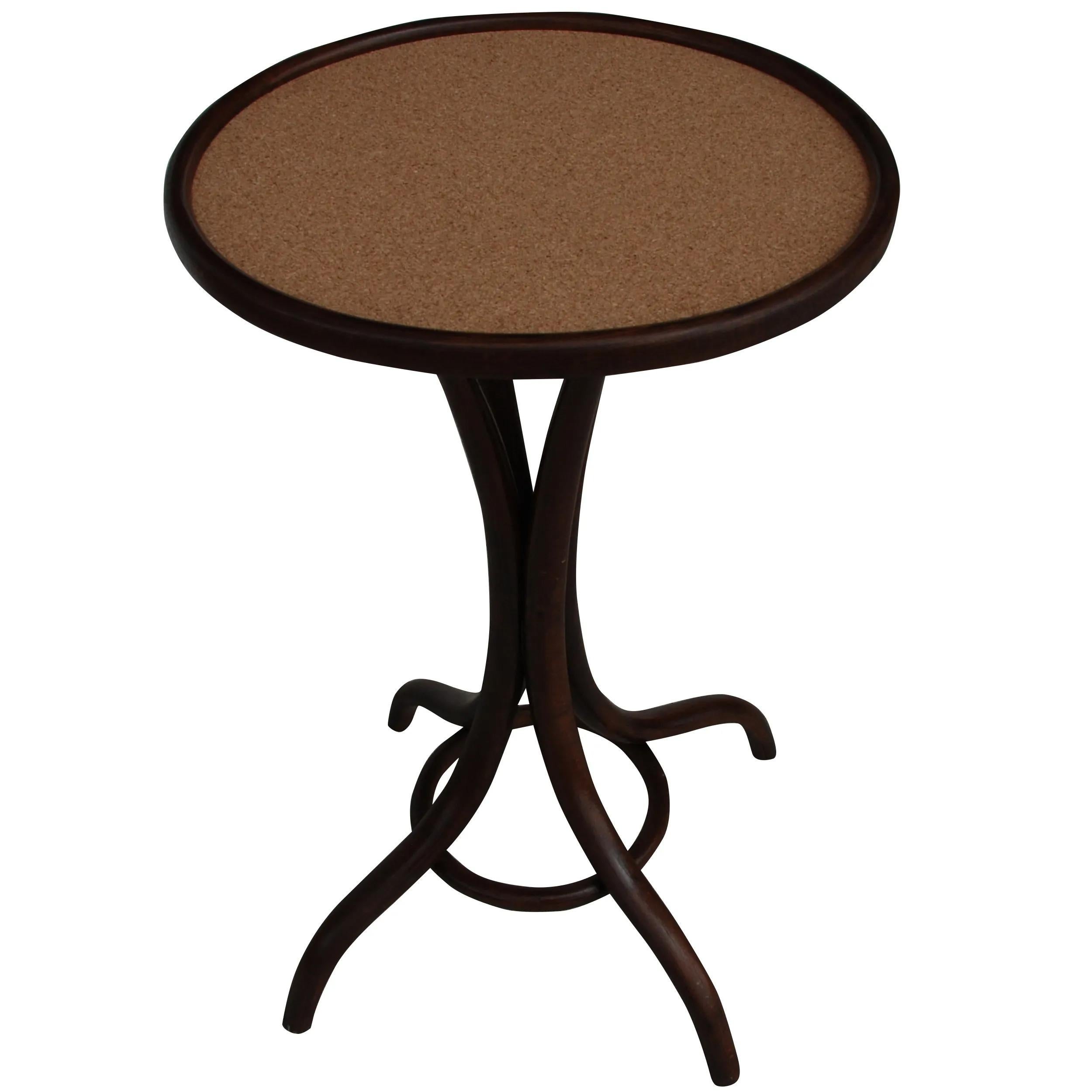 French Early Thonet Pedestal Table with Cork Top