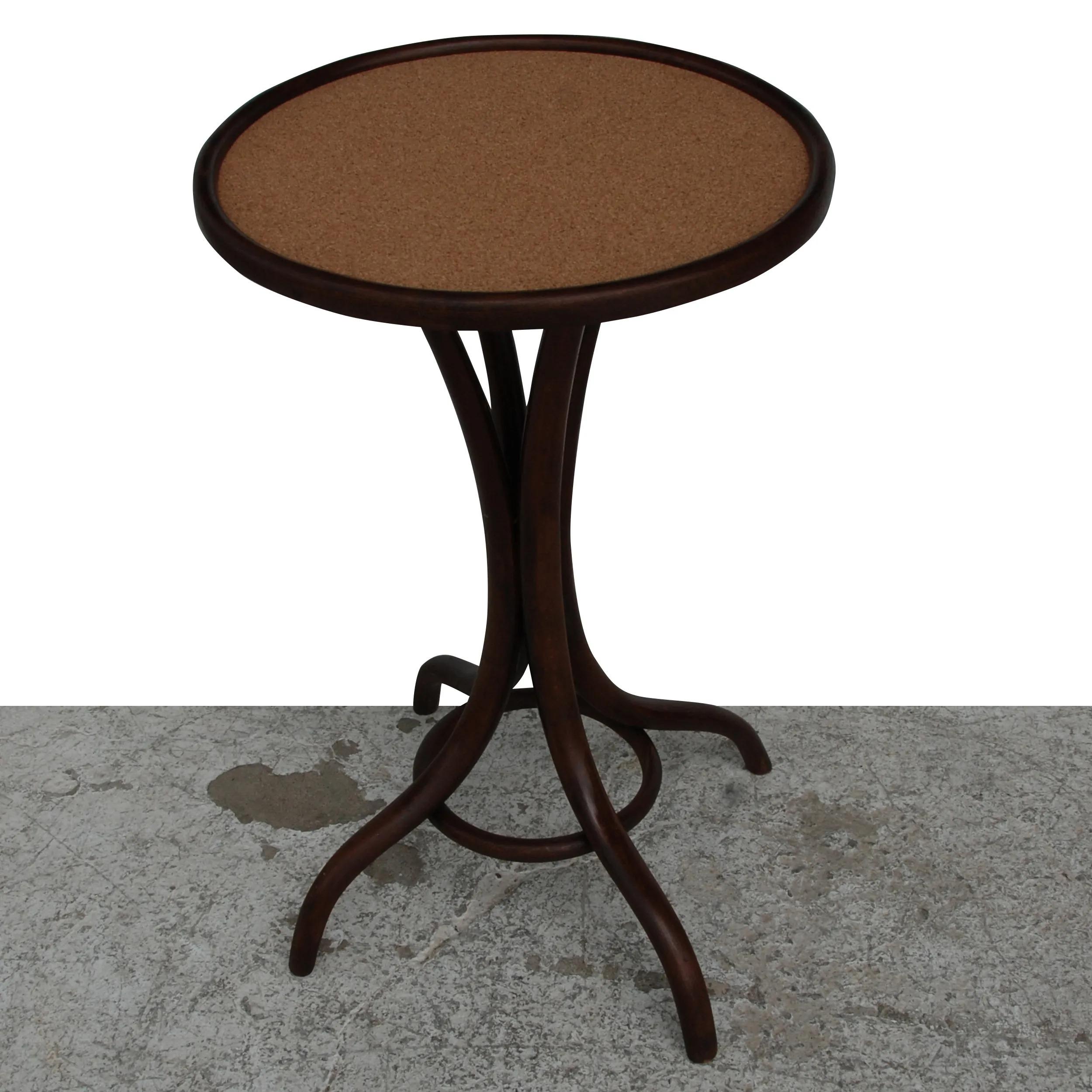 Early Thonet Pedestal Table with Cork Top 1