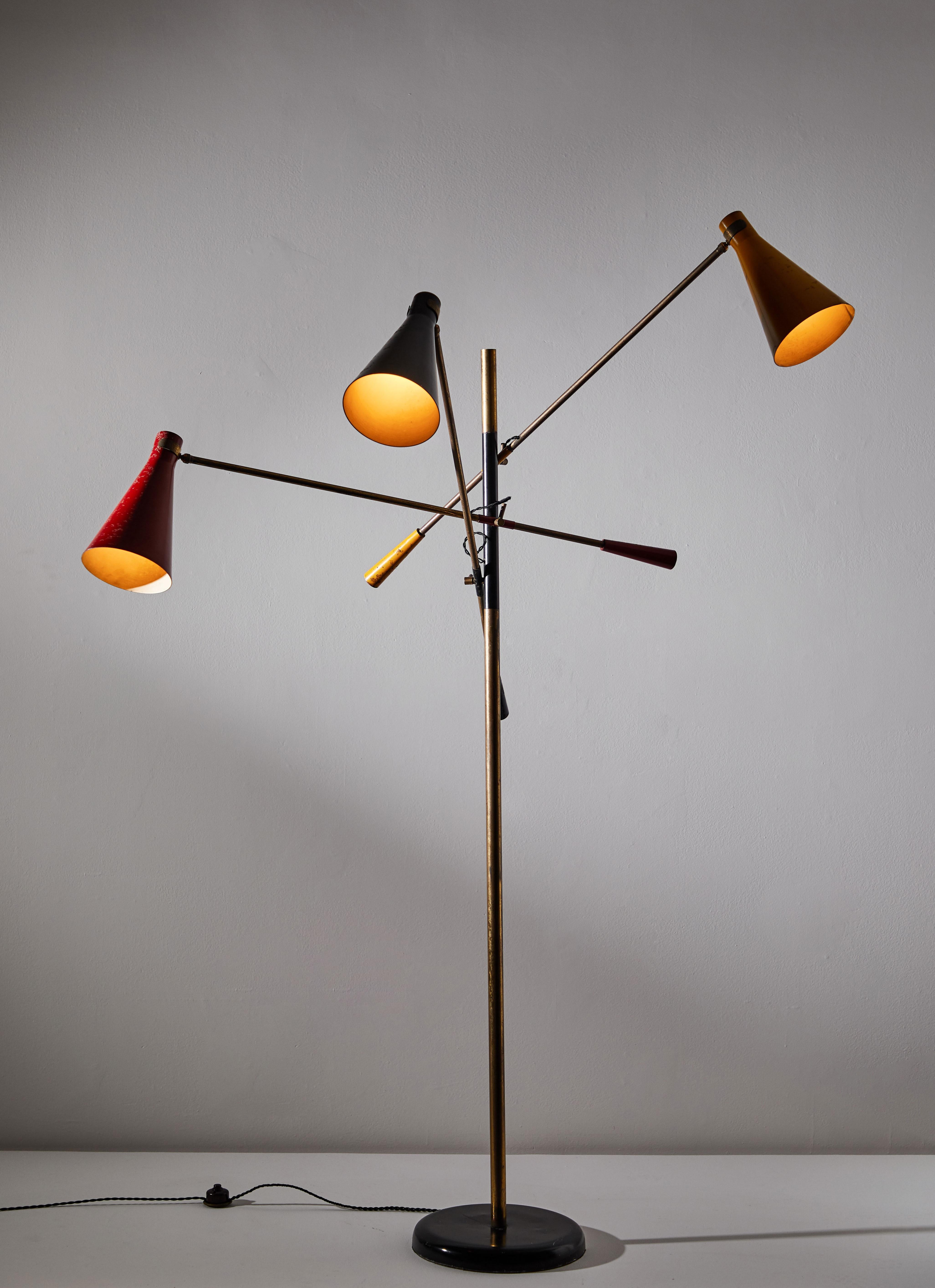 Italian Early Three-Arm Floor Lamp by Stilnovo