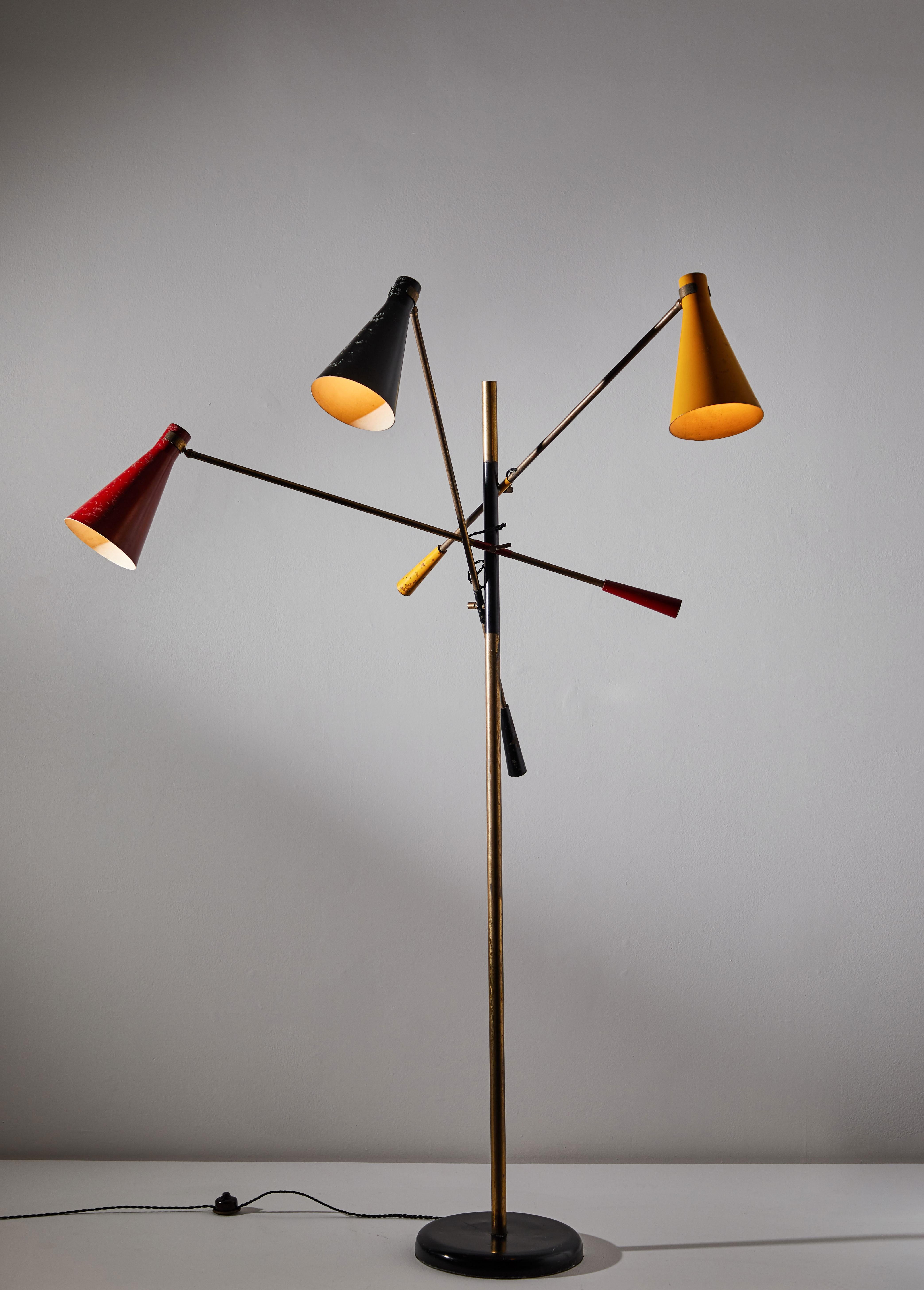Mid-20th Century Early Three-Arm Floor Lamp by Stilnovo