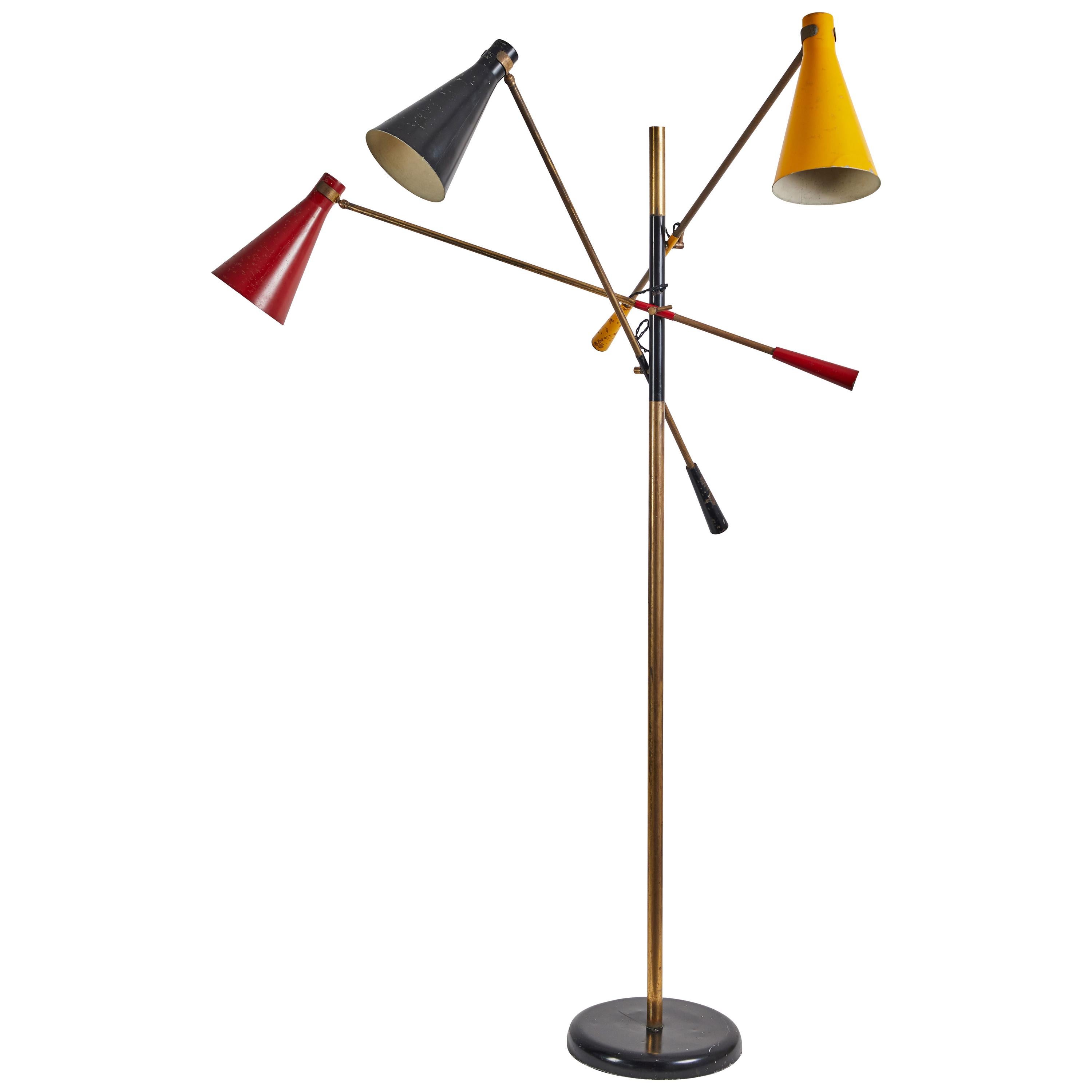 Early Three-Arm Floor Lamp by Stilnovo