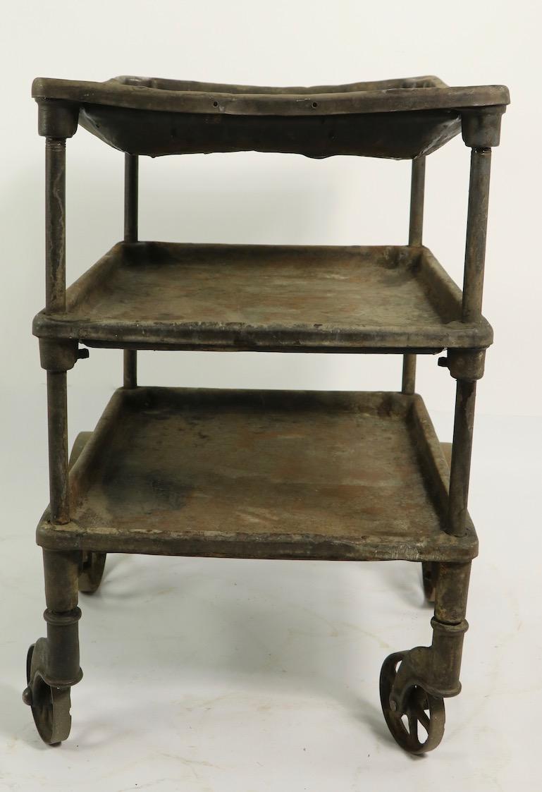 20th Century Early Three-Tier Industrial Cart For Sale