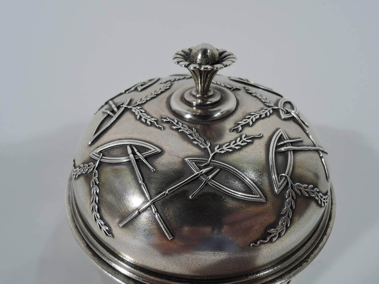 Late 19th Century Early Tiffany Aesthetic Japonesque Sterling Silver Tea Caddy