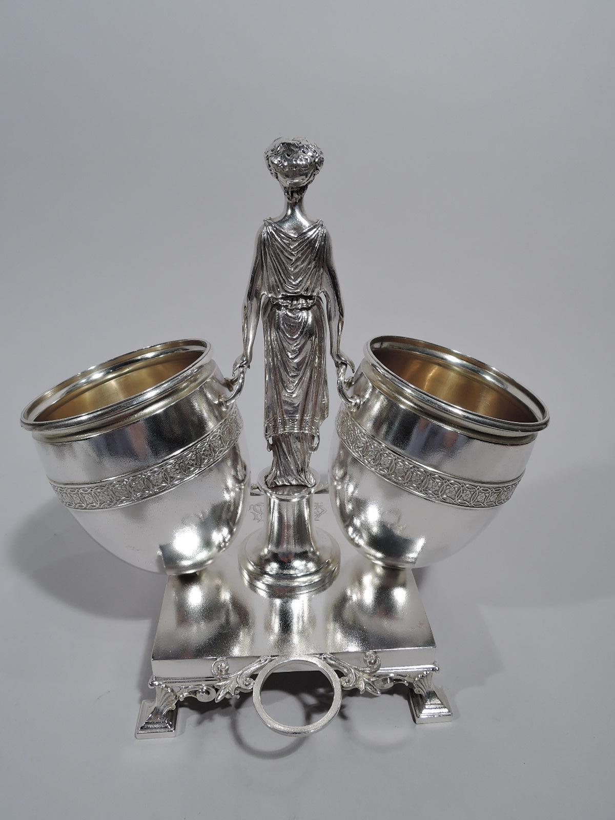 Early Tiffany American Classical Sterling Silver Figural Cigar Holder In Excellent Condition In New York, NY
