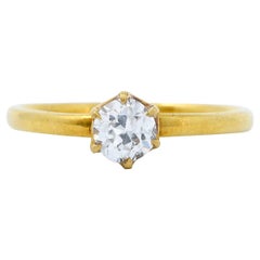 Early Tiffany & Co. Diamond 18 Karat Gold Solitaire Engagement Ring