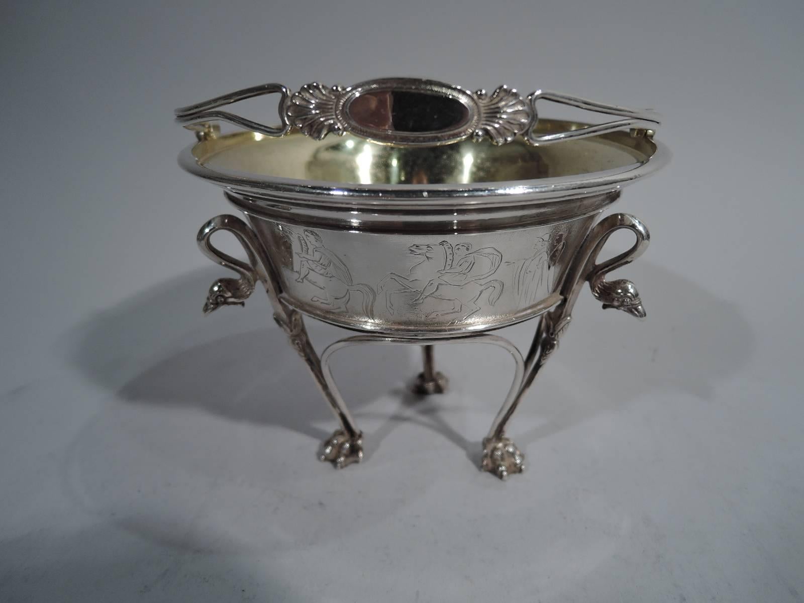 American Early Tiffany Greek Revival Sterling Silver Basket