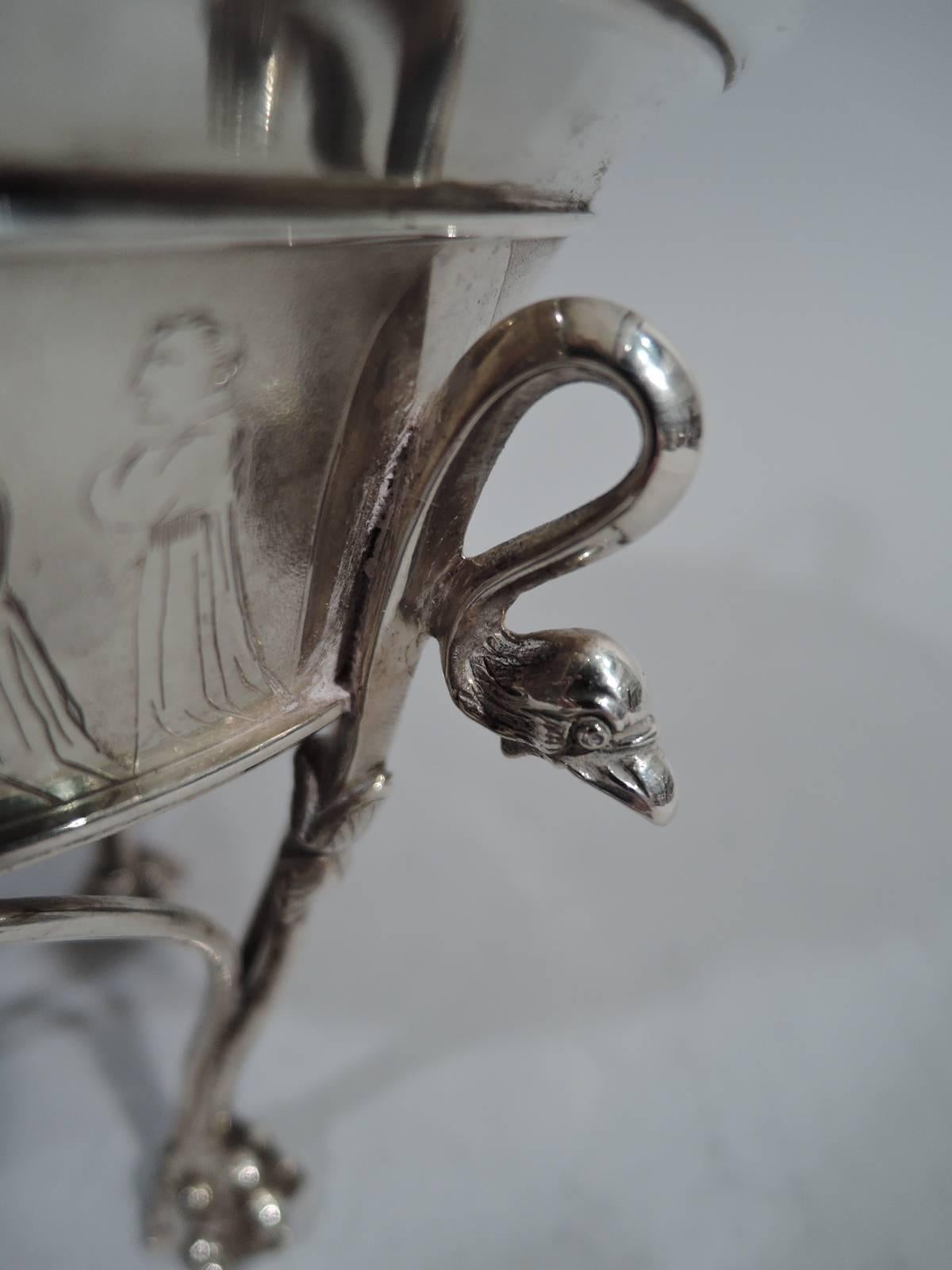 Early Tiffany Greek Revival Sterling Silver Basket In Excellent Condition In New York, NY