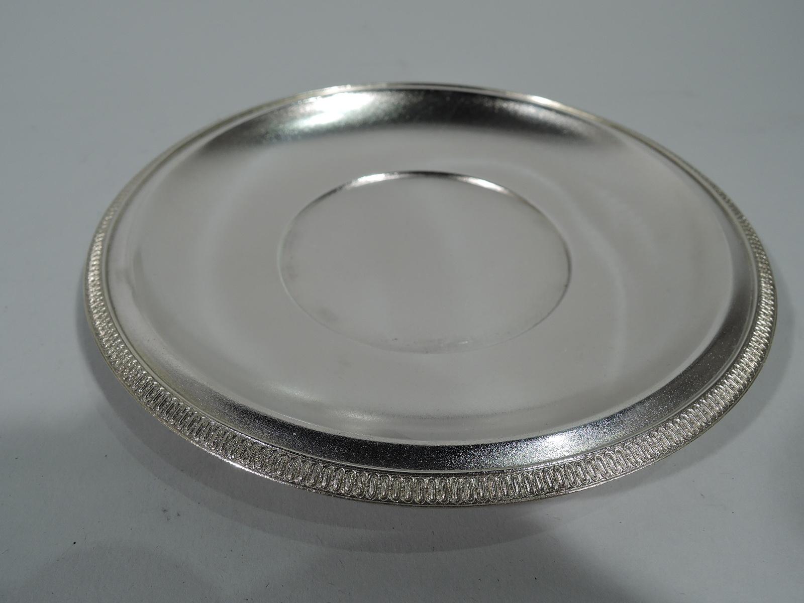 Late 19th Century Early Tiffany Greek Revival Sterling Silver Sauce Bowl on Stand For Sale