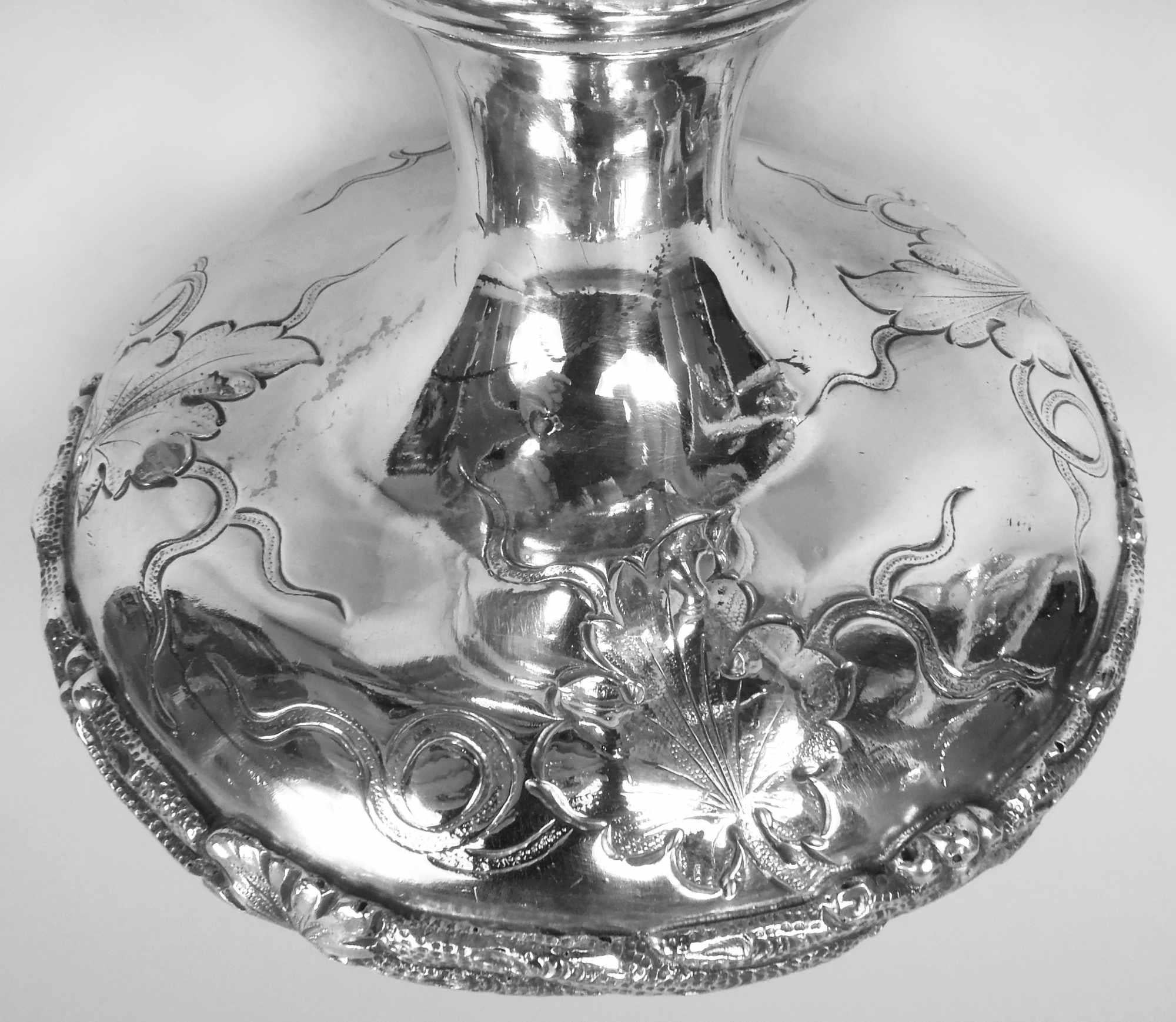 Early Tiffany New York Classical Sterling Silver Wine Ewer For Sale 5