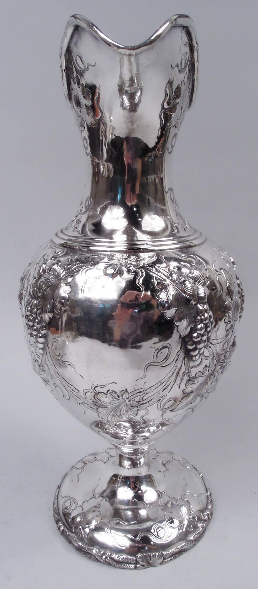 American Classical Early Tiffany New York Classical Sterling Silver Wine Ewer