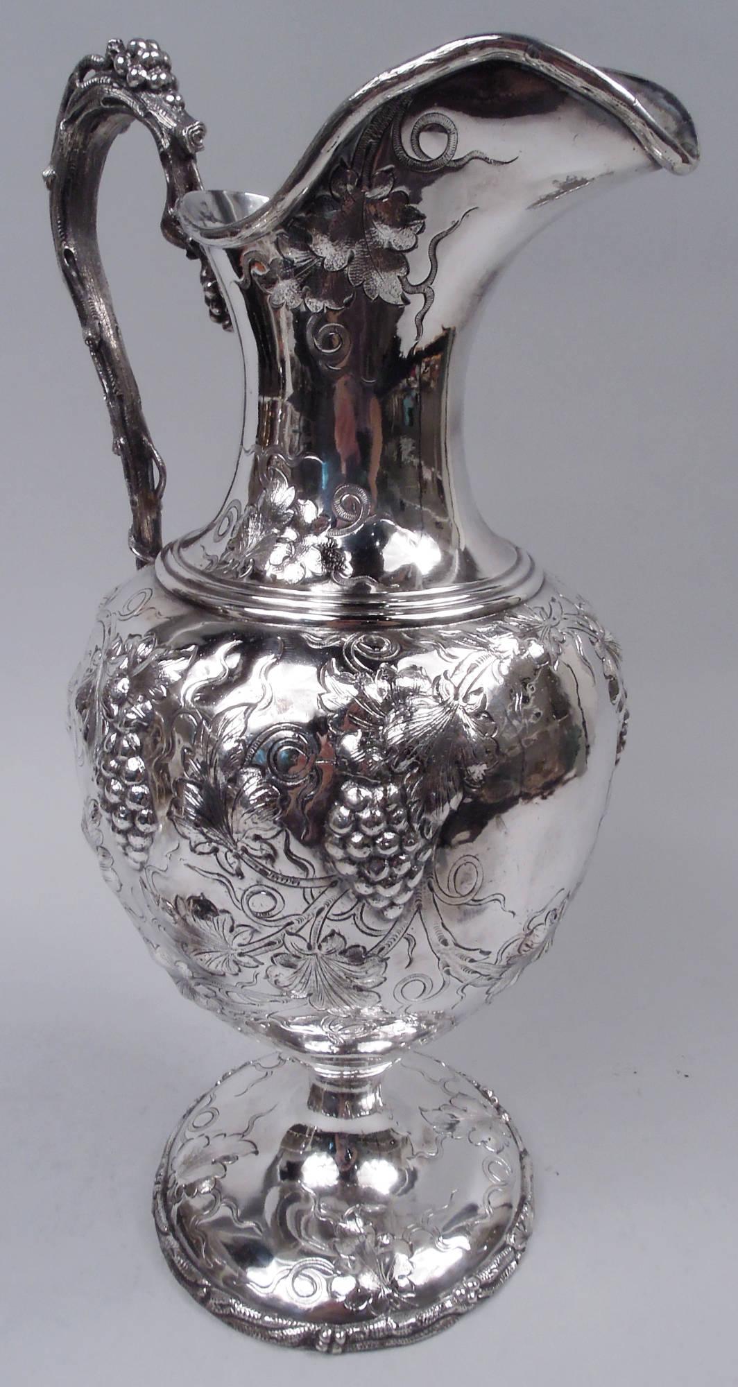 American Early Tiffany New York Classical Sterling Silver Wine Ewer