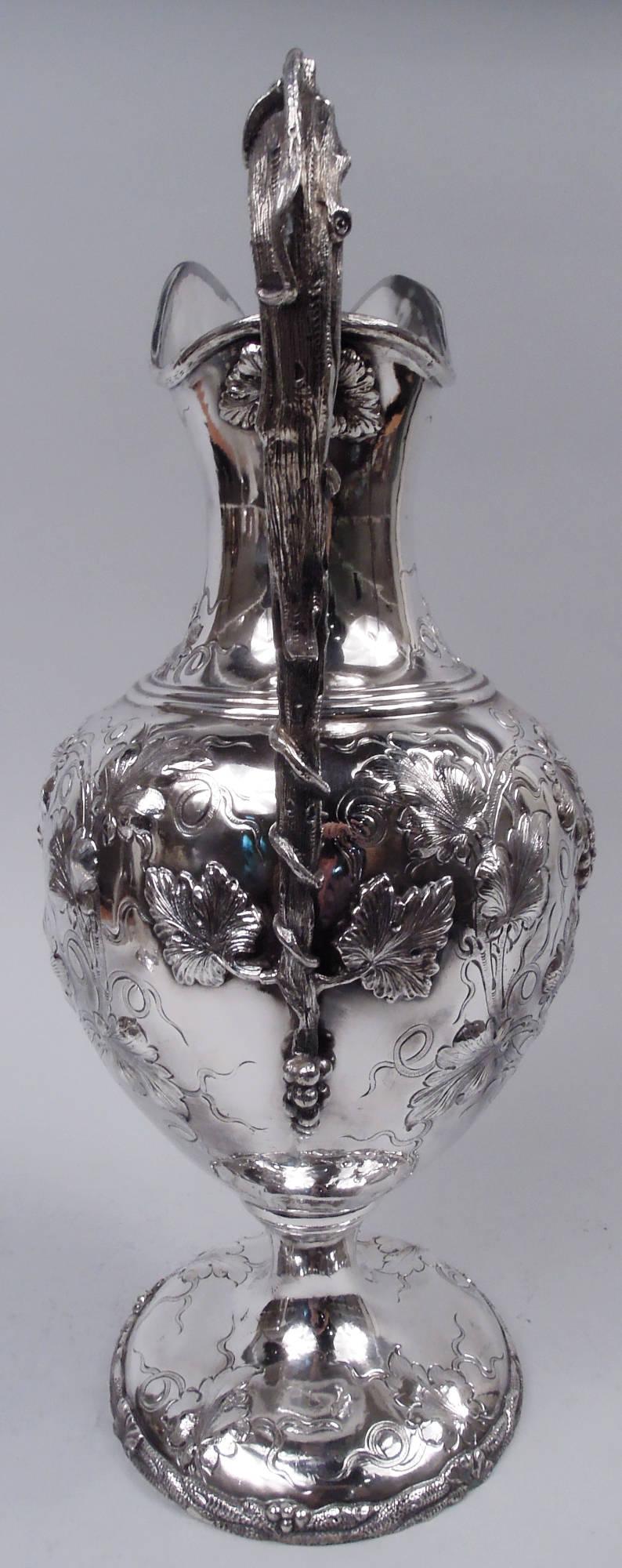 Early Tiffany New York Classical Sterling Silver Wine Ewer For Sale 1