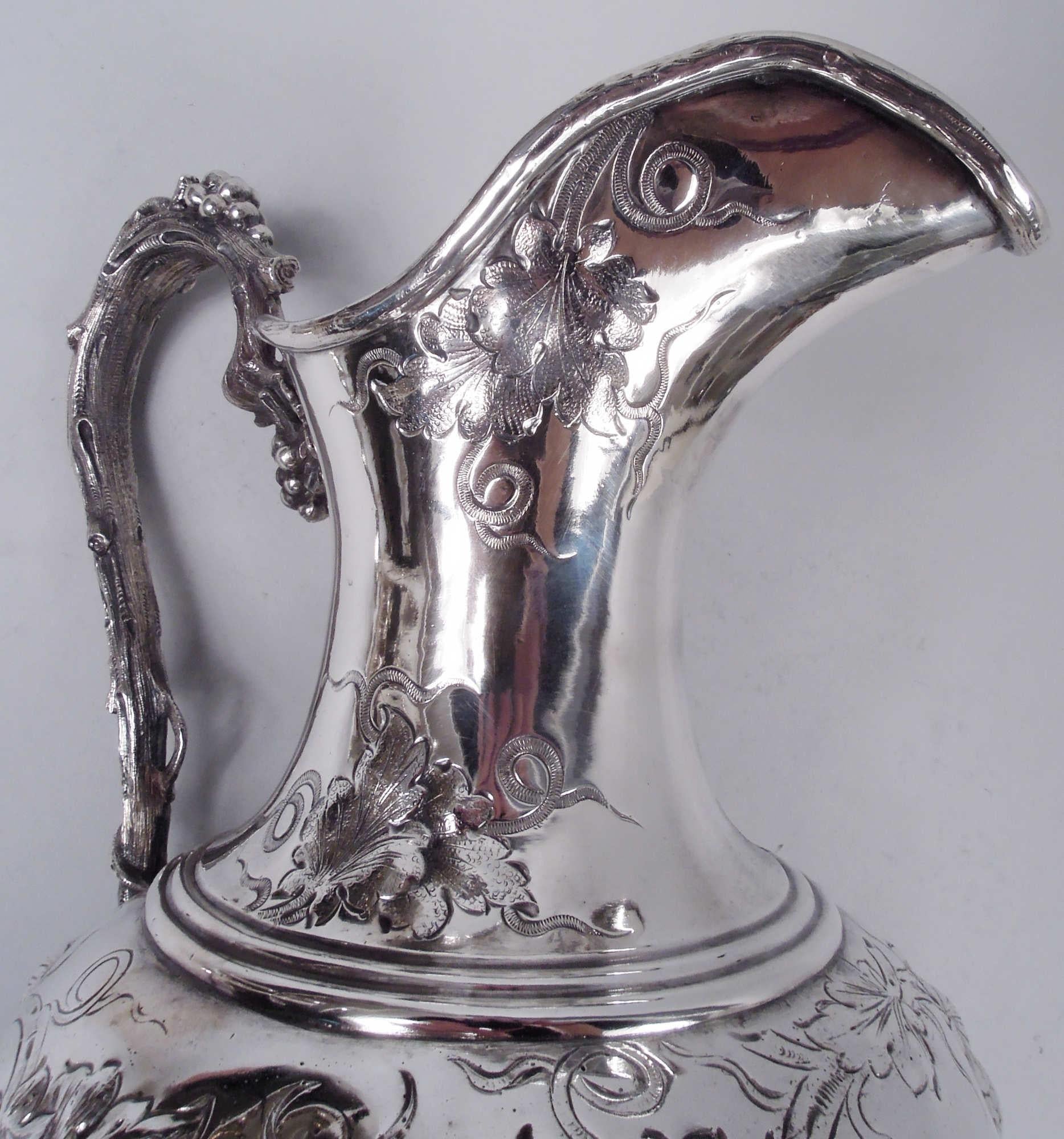 Early Tiffany New York Classical Sterling Silver Wine Ewer 2