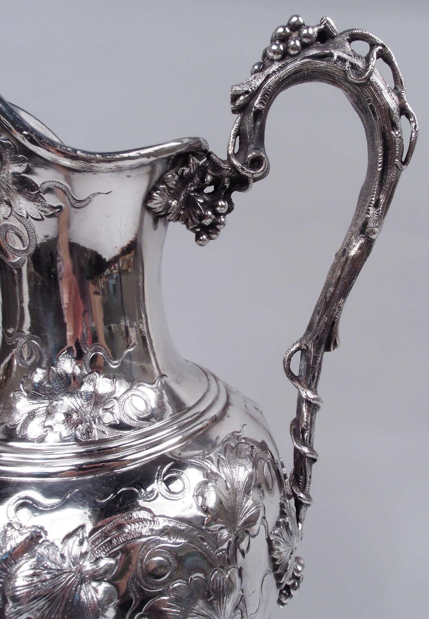 Early Tiffany New York Classical Sterling Silver Wine Ewer 3