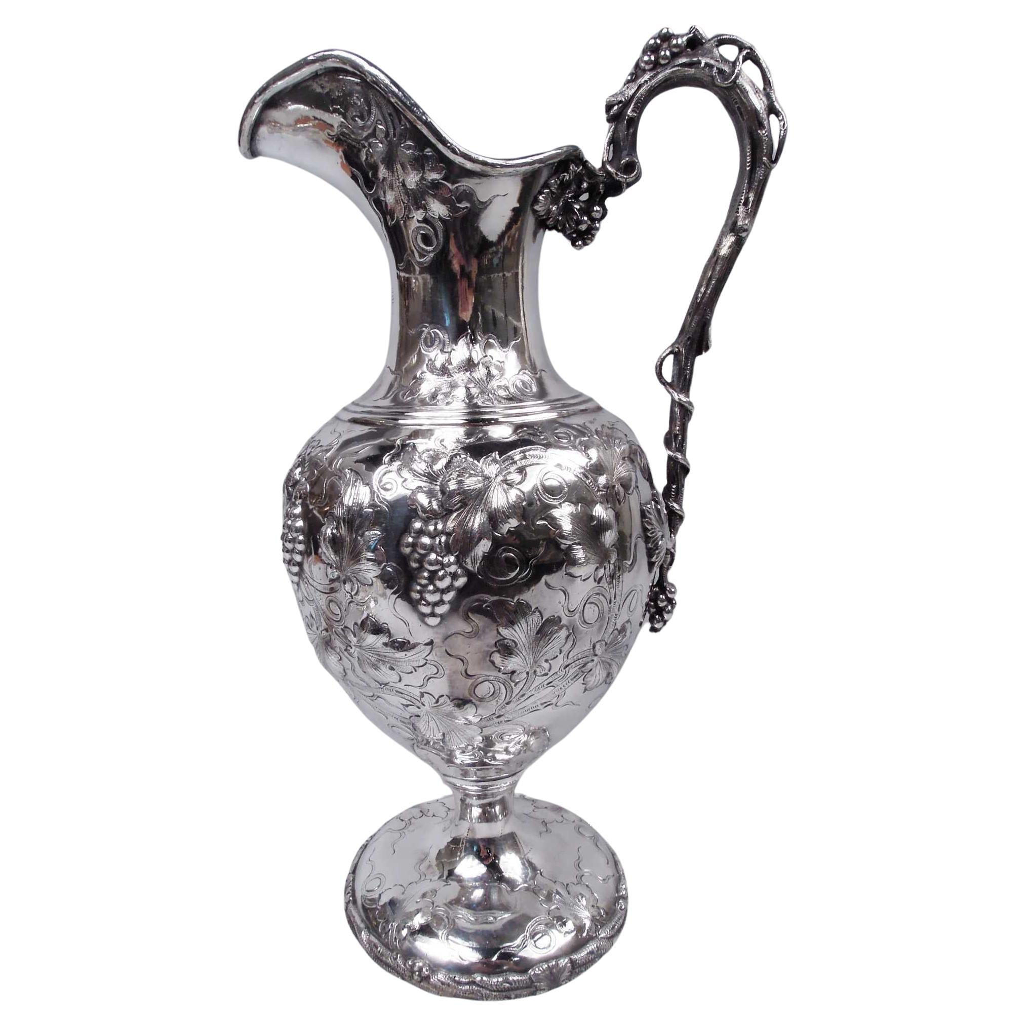Early Tiffany New York Classical Sterling Silver Wine Ewer For Sale
