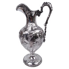 Antique Early Tiffany New York Classical Sterling Silver Wine Ewer