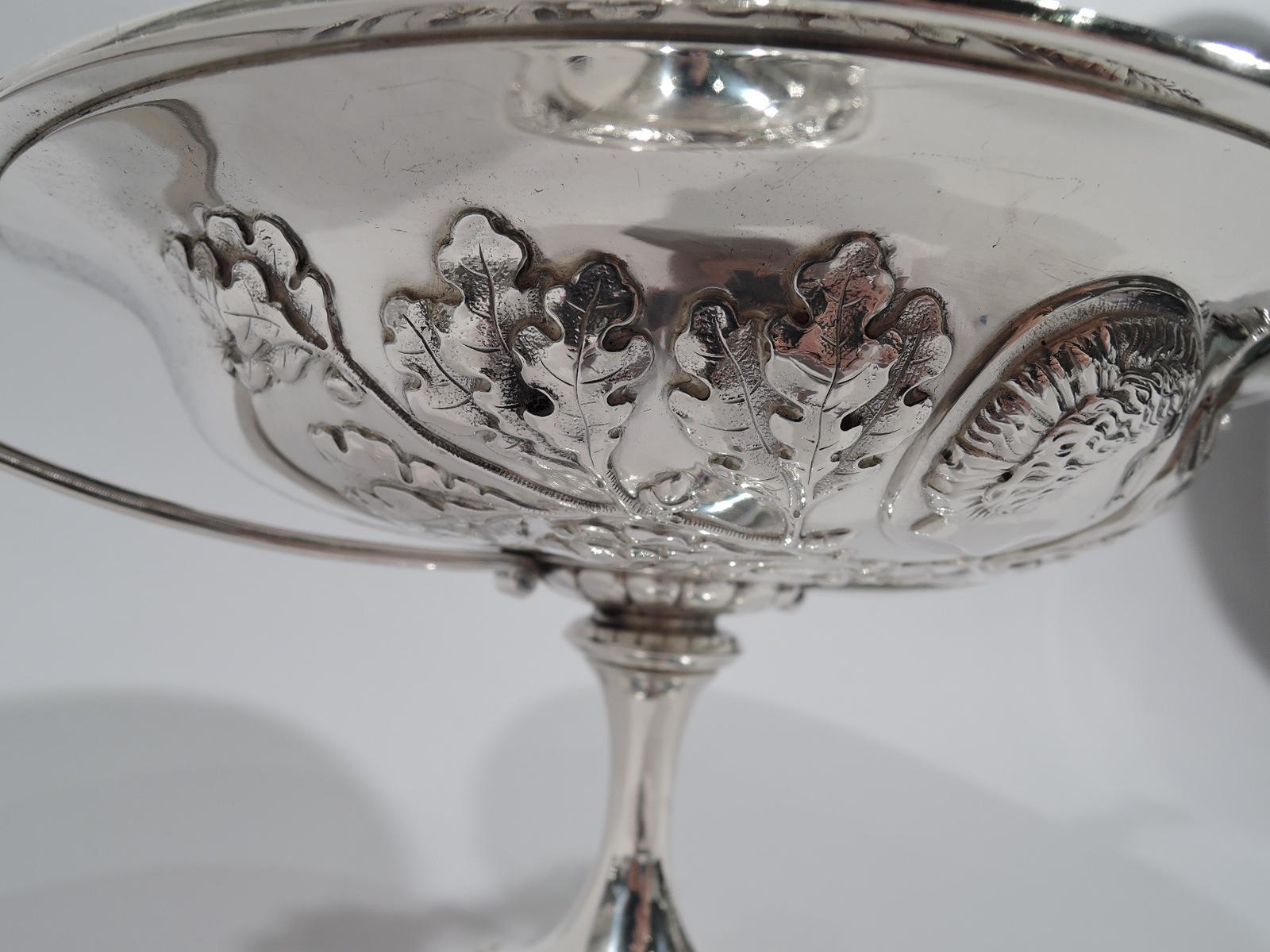 20th Century Early Tiffany Sterling Silver Greek Revival Classical Kylix Compote For Sale