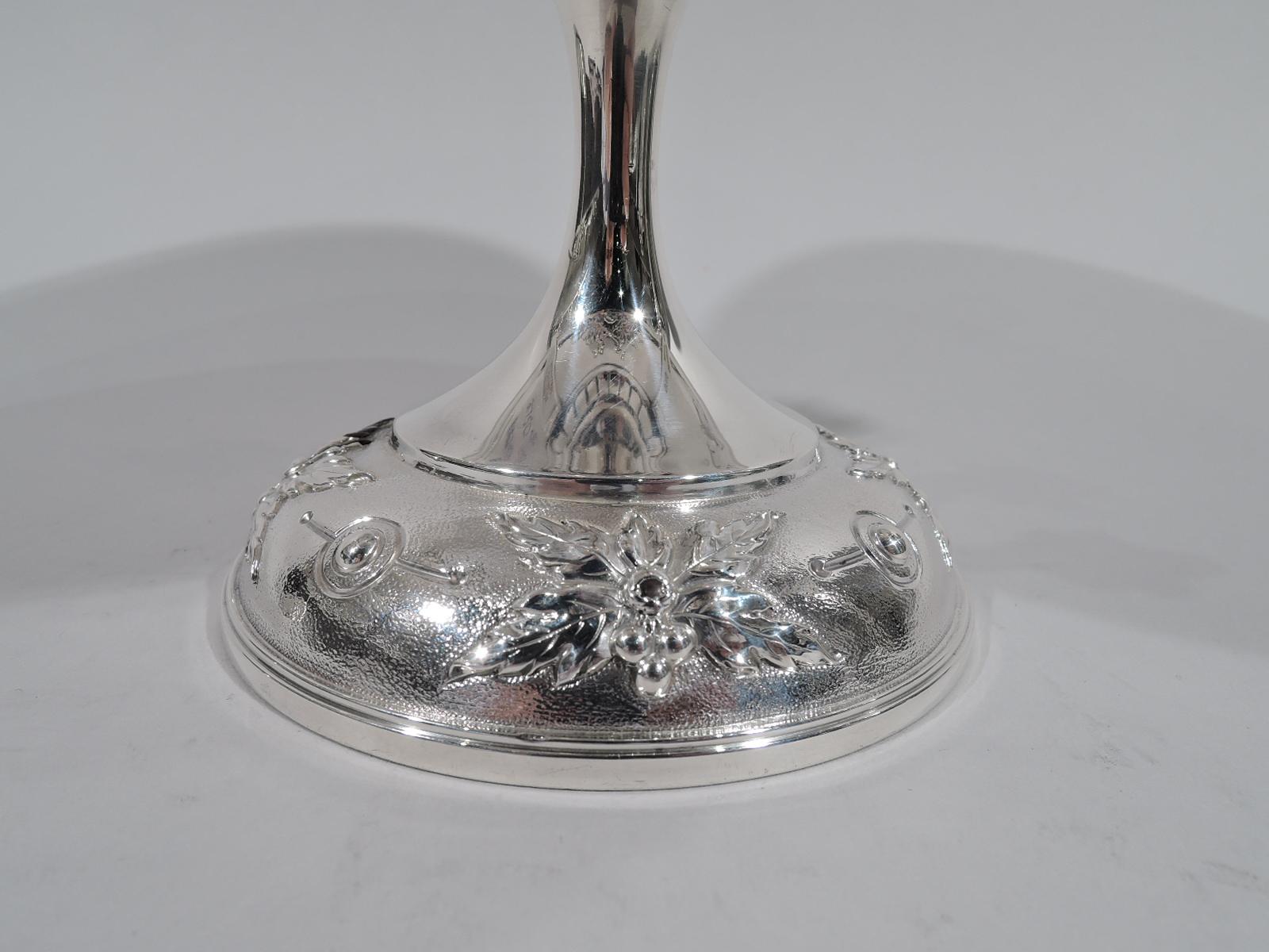 Early Tiffany Sterling Silver Greek Revival Classical Kylix Compote For Sale 1