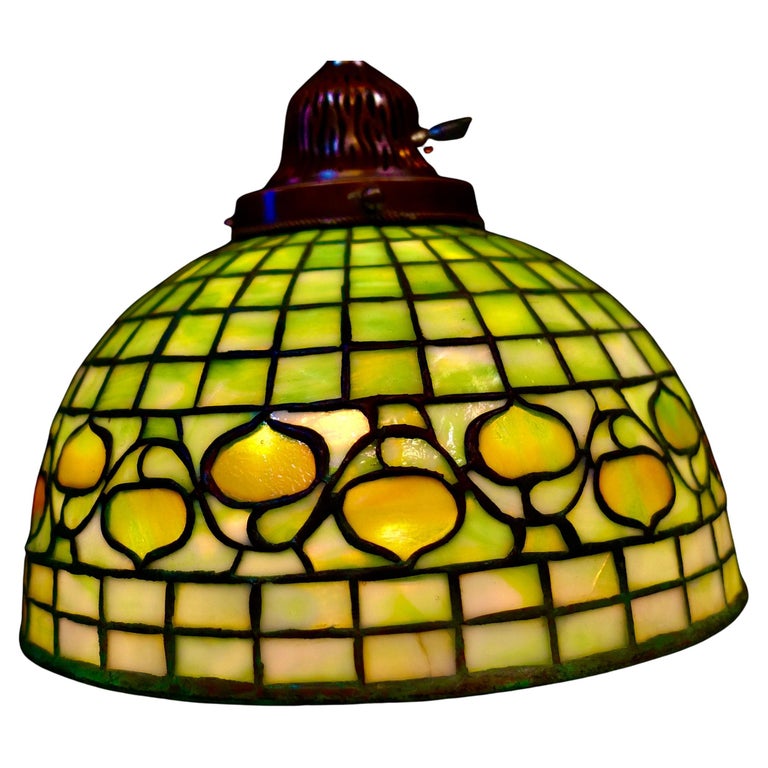 Patinated Early Tiffany Studios Acorn Student/Desk Lamp For Sale