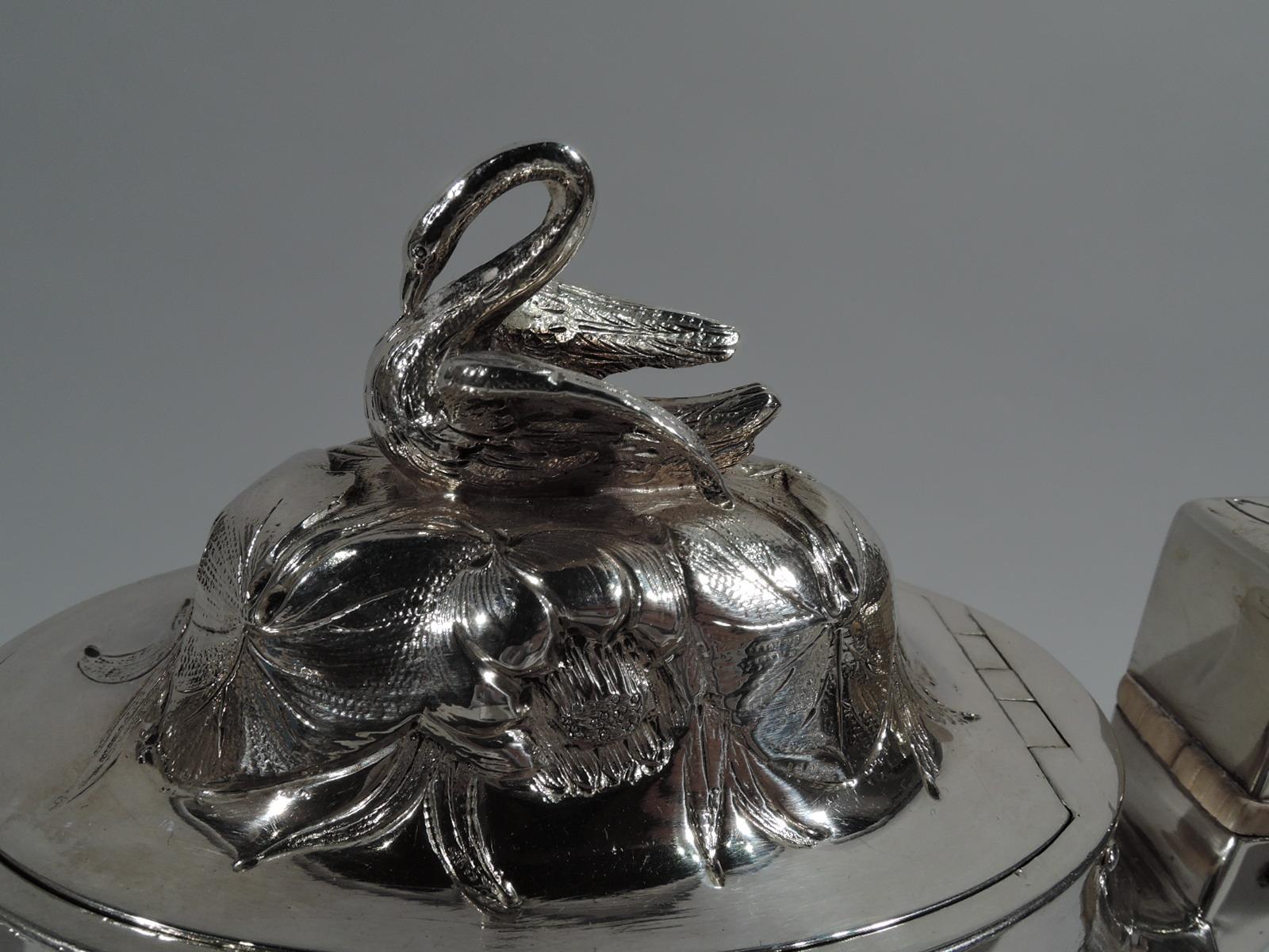 Victorian Early Tiffany, Young & Ellis Sterling Silver 5-Piece Coffee Set