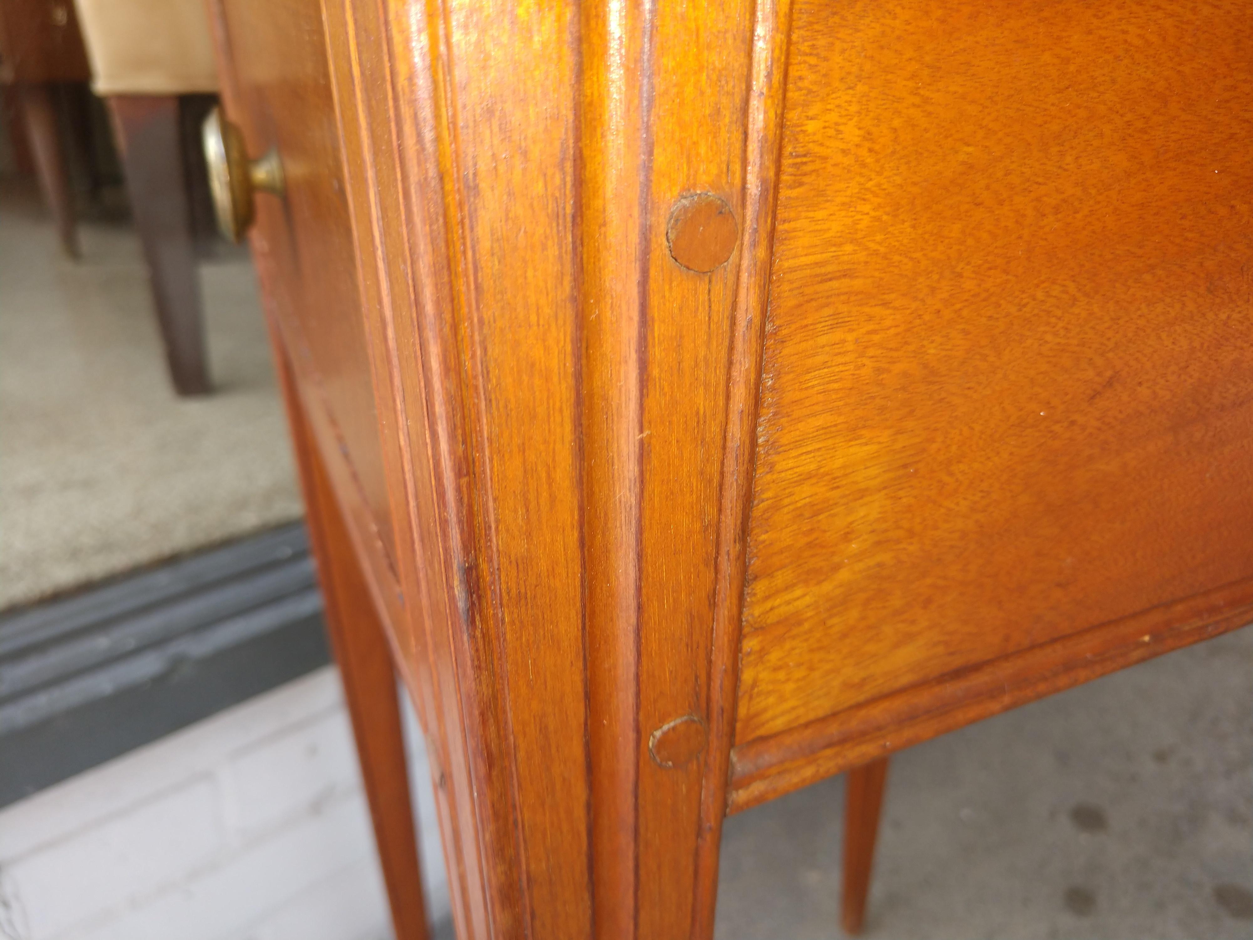 Early Tiger Maple One Drawer Stand with Invected Corners, c1810 2