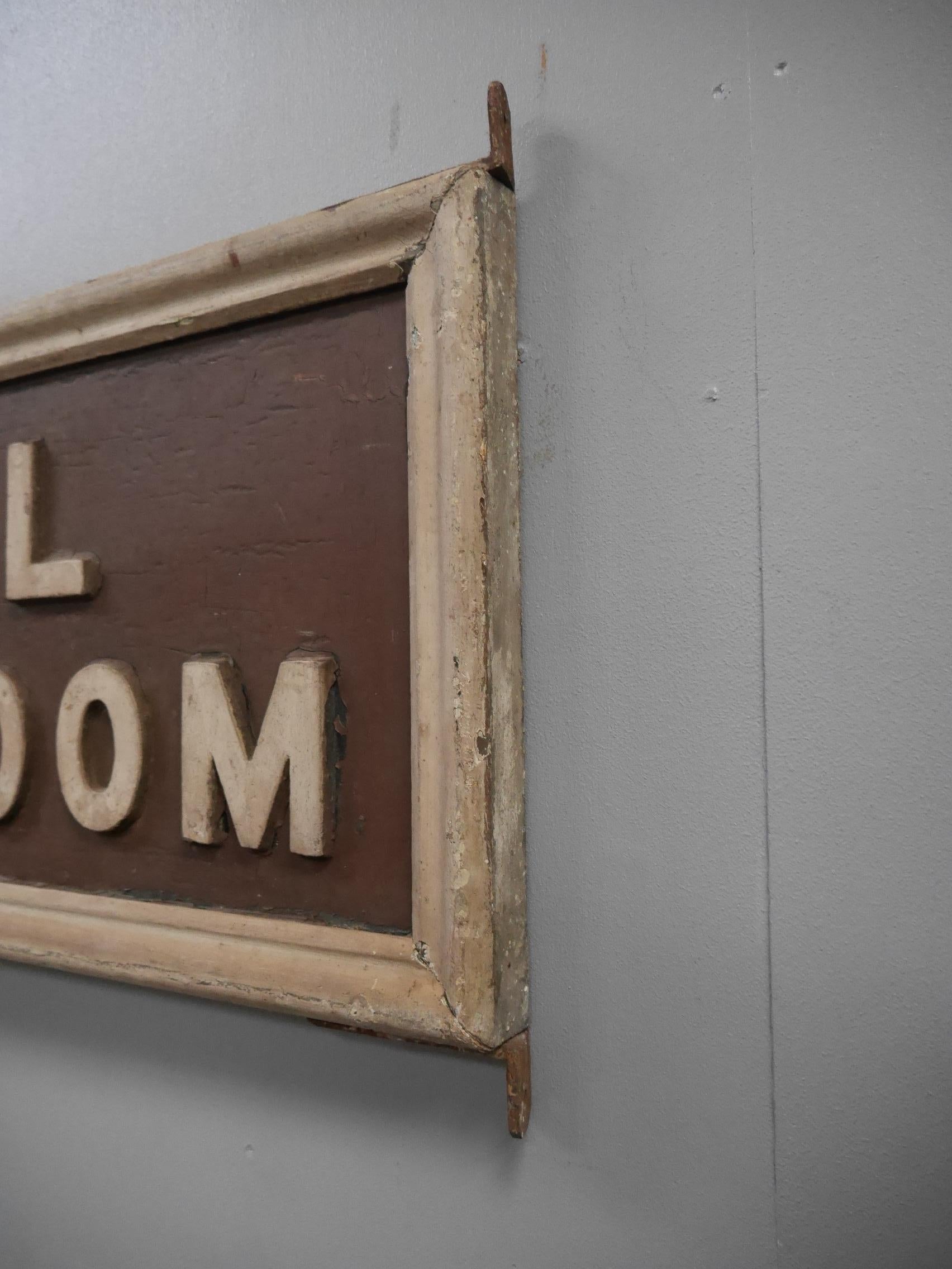 Early Timber & Iron 'General Waiting Room' Railway Sign In Good Condition For Sale In Downham Market, GB
