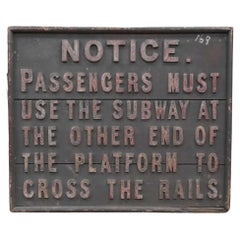 Vintage Early Timber & Iron Railway Sign