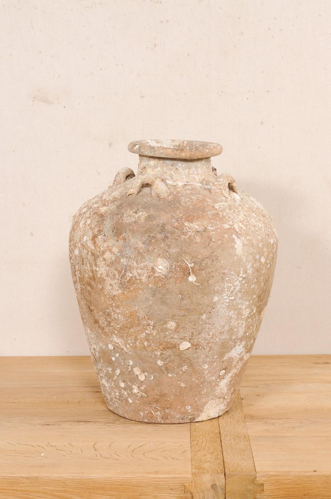 Ceramic Early to Mid 16th Century Salvaged Ming Gap Jar from Shipwreck  For Sale