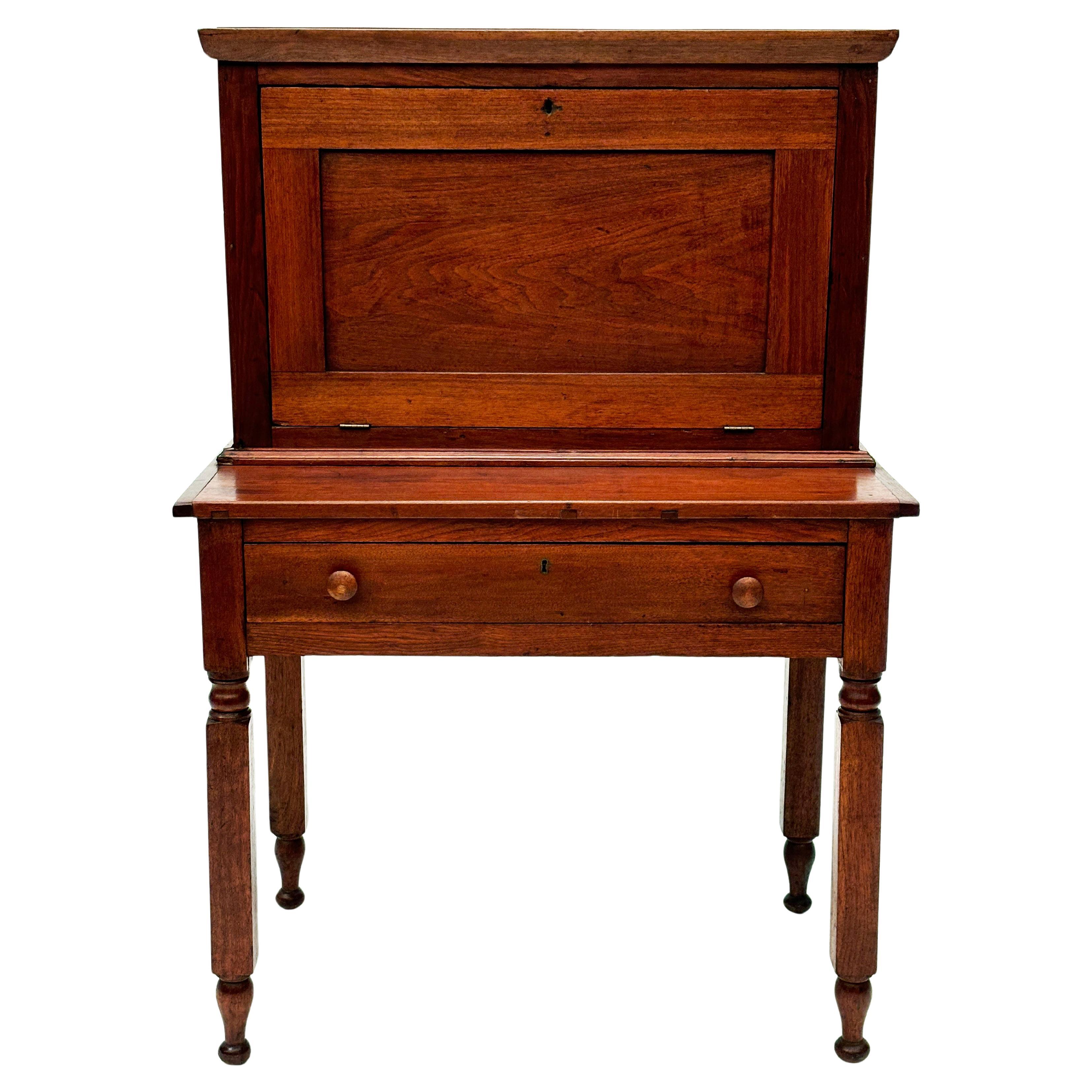 Early to Mid 19th Century American Walnut Plantation Desk 2-pc