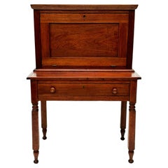 Early to Mid 19th Century American Walnut Plantation Desk 2-pc