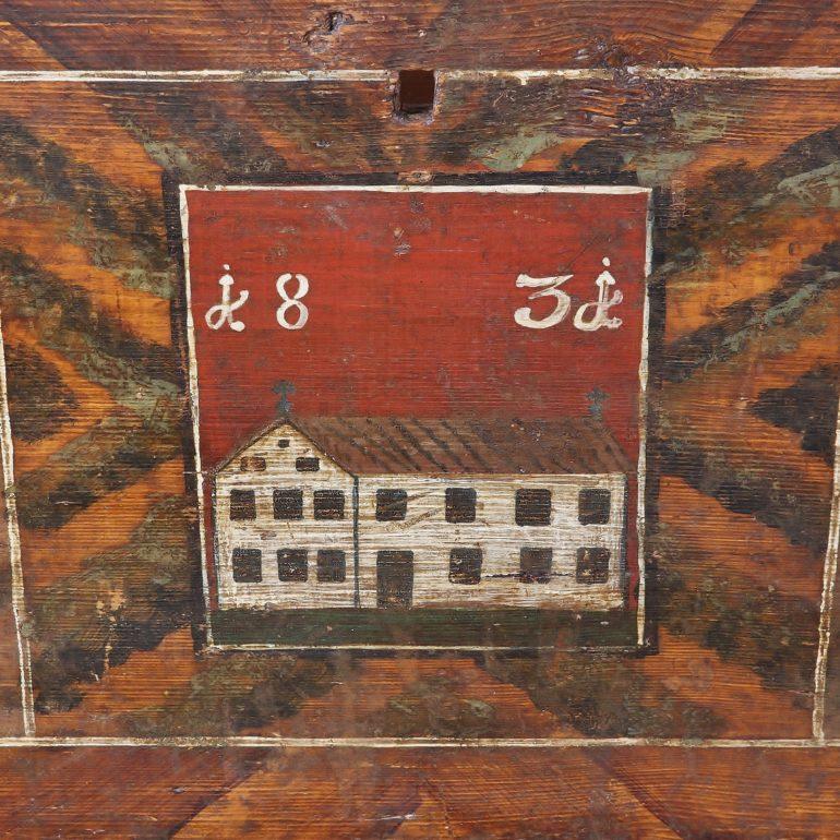 Early to Mid-19th Century Painted Trunk 1