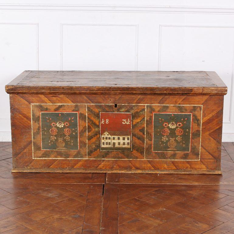 Early to Mid-19th Century Painted Trunk 2