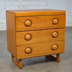 Early to Mid-20th Century Art Moderne Maple Small 3 Drawer Chest or Cabinet