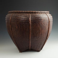 Early to Mid-20th Century Tribal Bamboo Collecting Basket, Attapeu Area, Laos