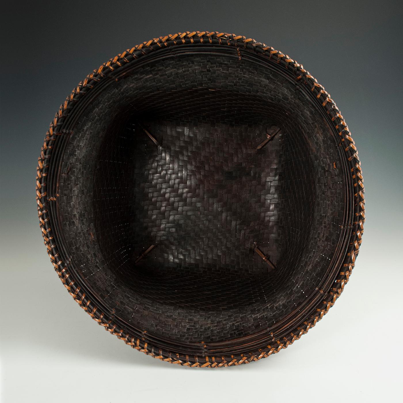 Early to Mid-20th Century Bamboo Collecting Basket, Khmu People, Vietnam or Laos 1