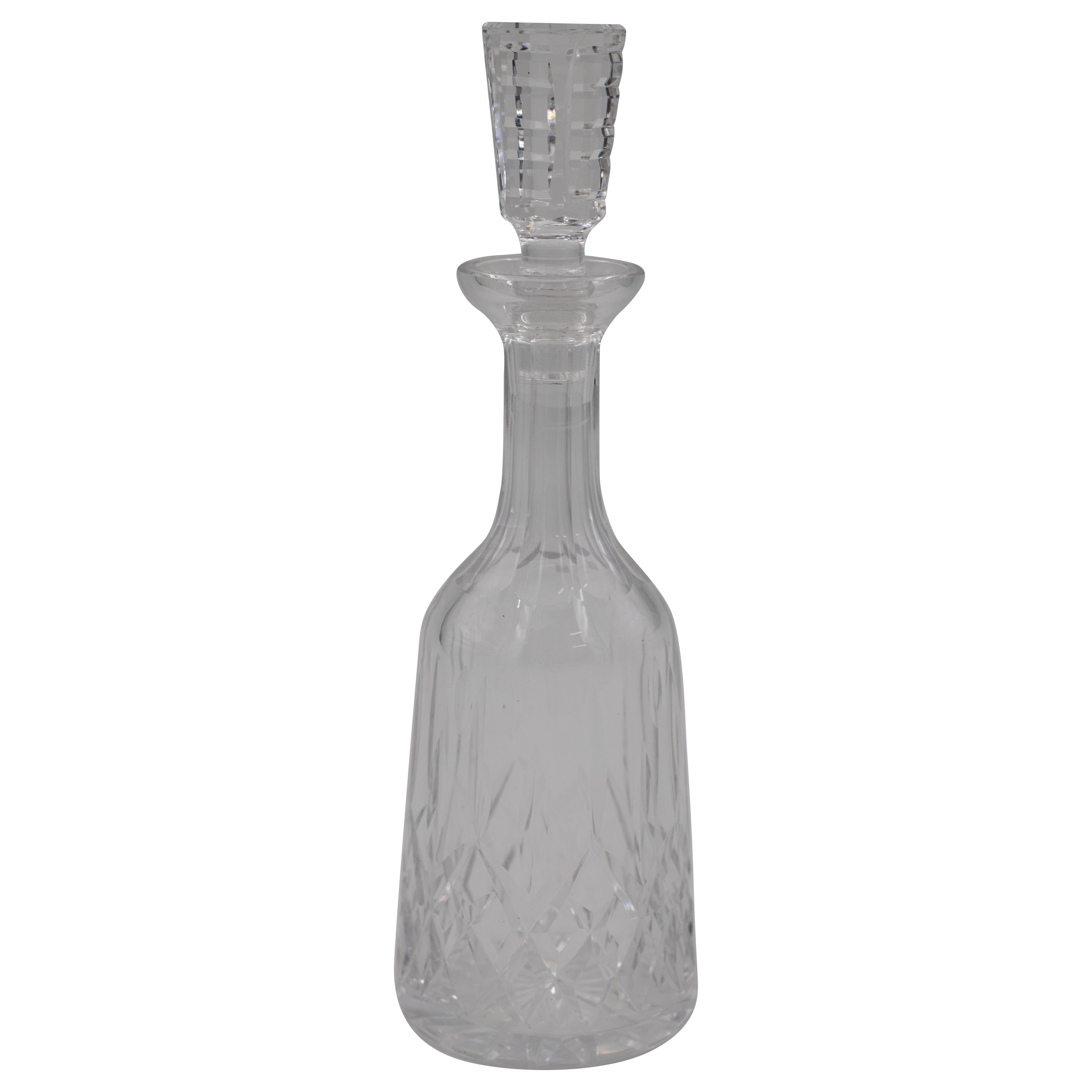 Early to Mid-20th Century Cut Crystal Decanter with Faceted Stopper