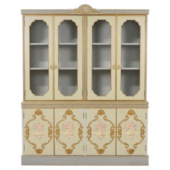 Early to Mid-20th Century Louis XVI Style Italian Hand-Painted China Cabinet